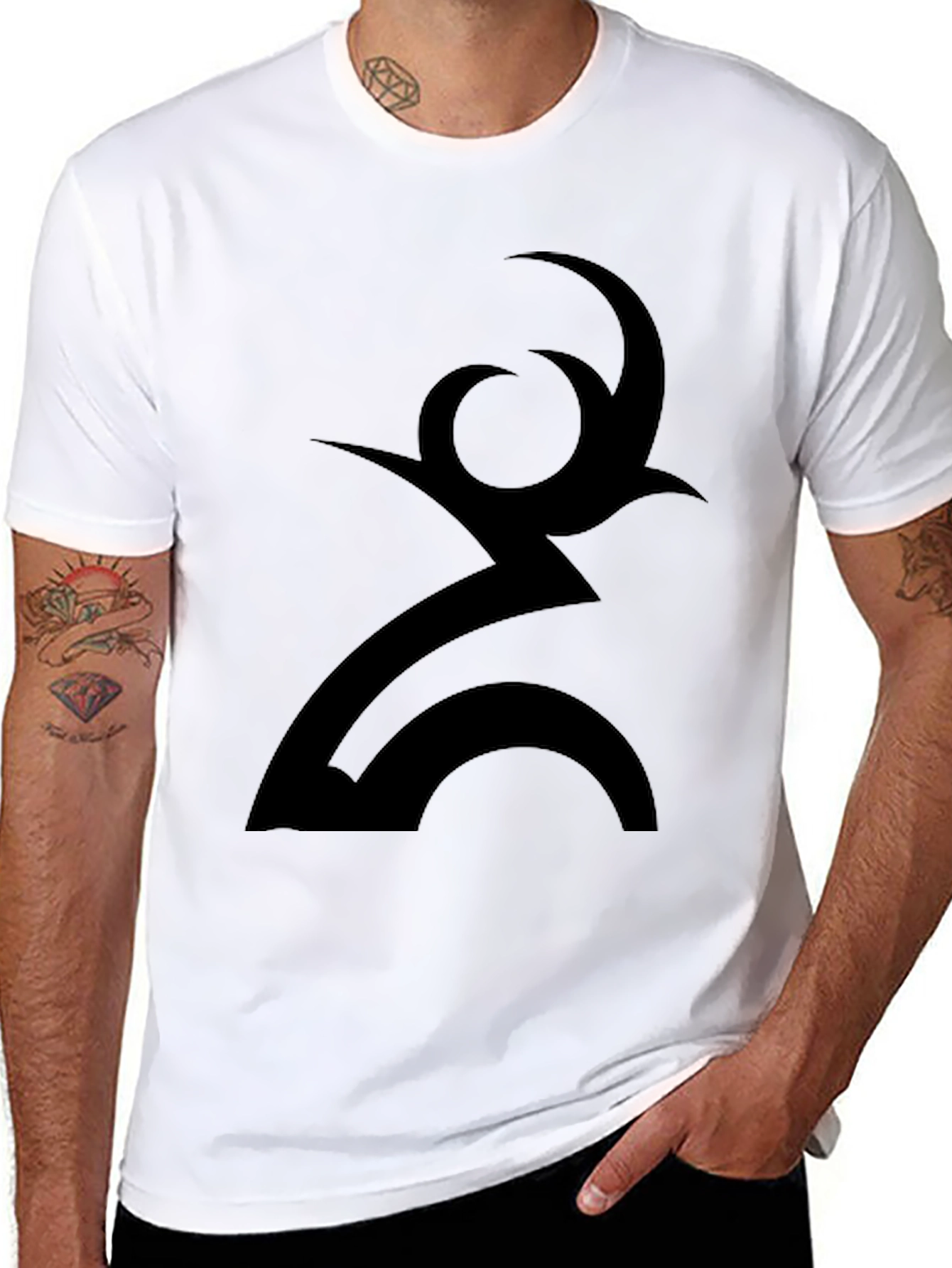 Abstract Symbol Graphic Black T-Shirt