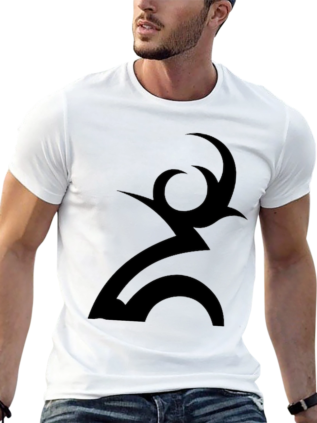 Abstract Symbol Graphic Black T-Shirt