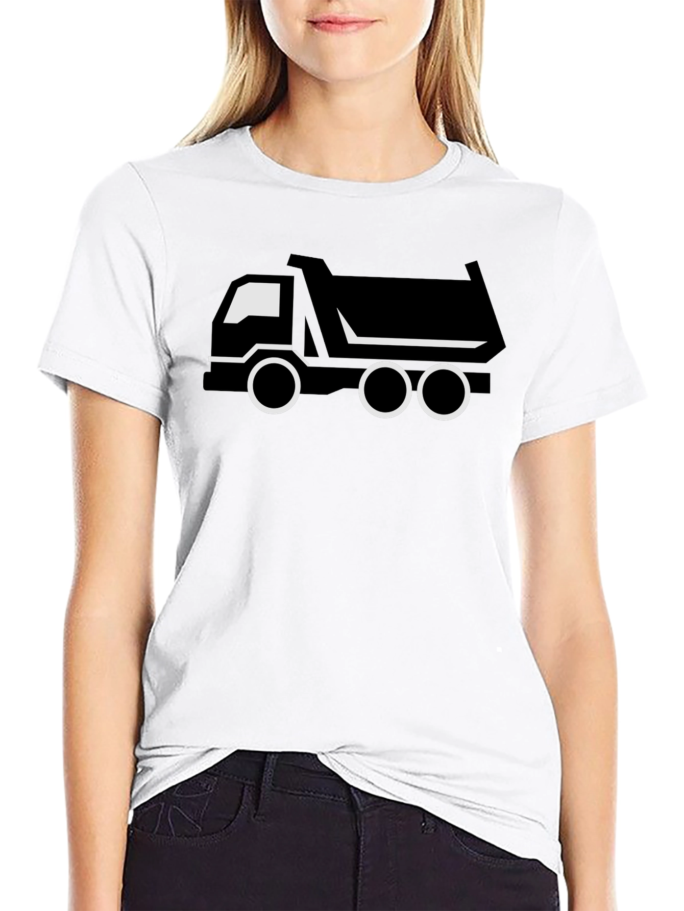 Dump Truck Graphic Tee - Black Cotton T-Shirt