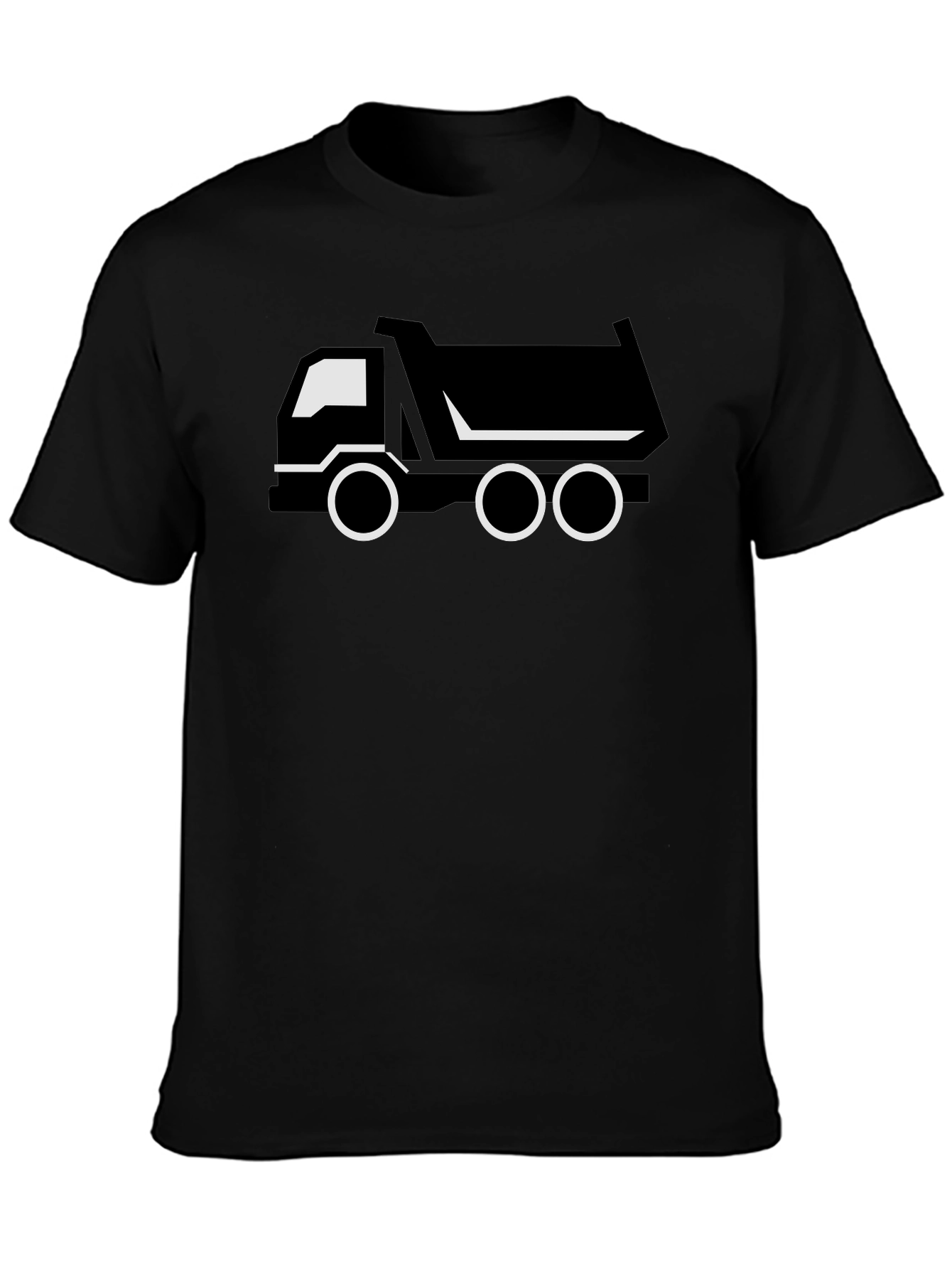 Dump Truck Graphic Tee - Black Cotton T-Shirt