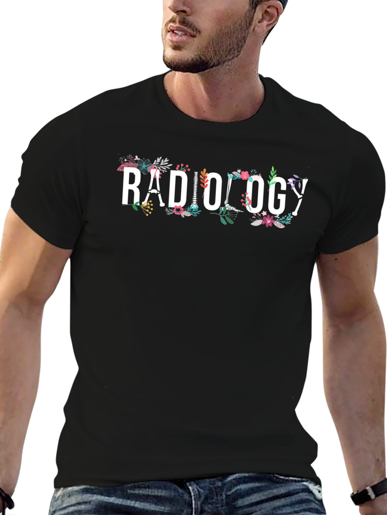 Radiology Floral Graphic T-Shirt Medical Tee