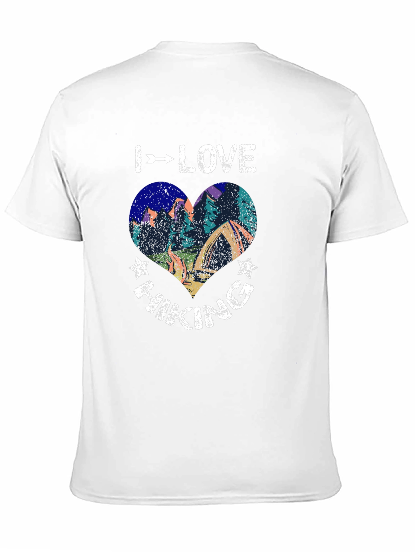 I Love Hiking Graphic Tee - Heart Design
