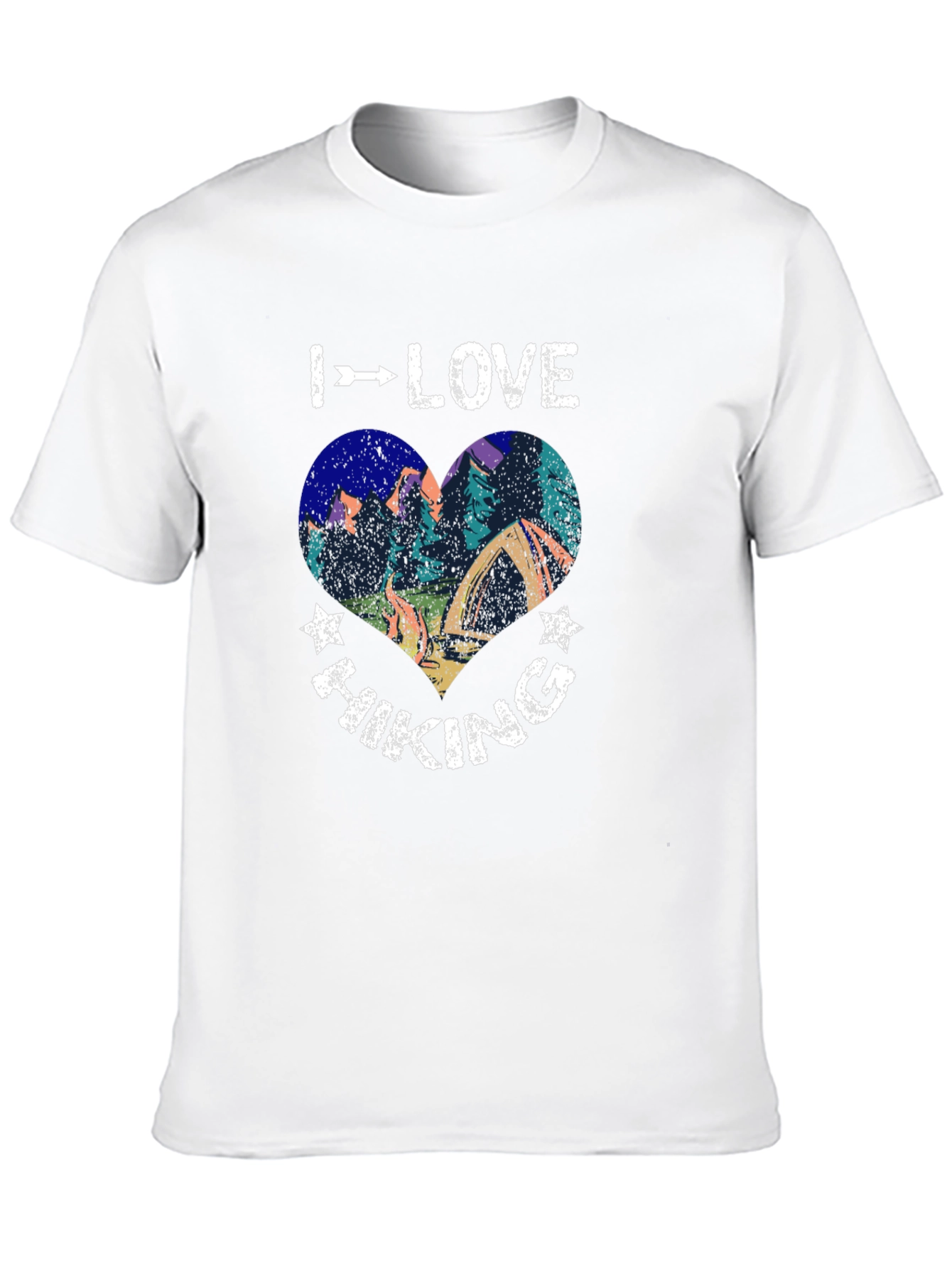 I Love Hiking Graphic Tee - Heart Design