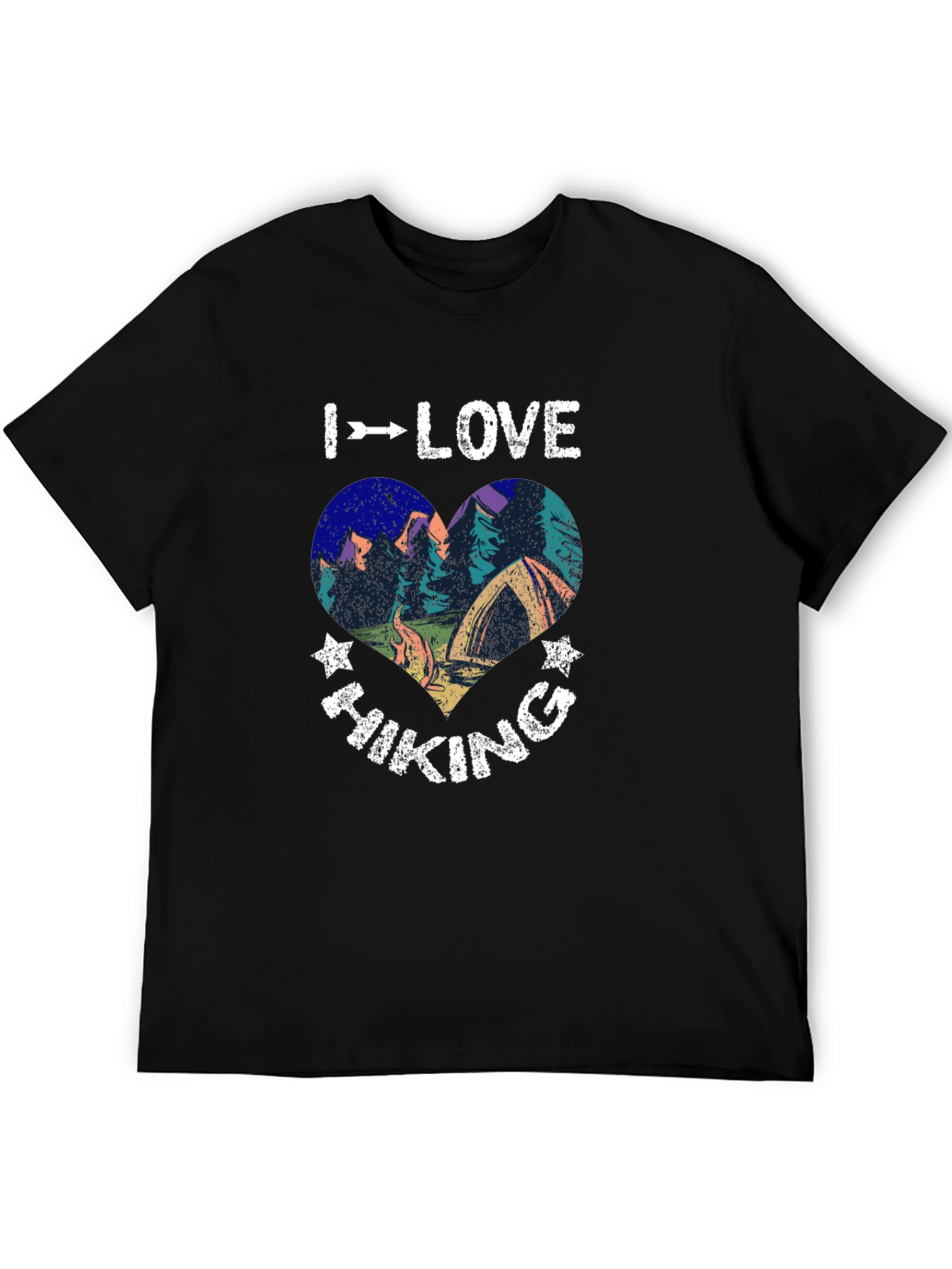 I Love Hiking Graphic Tee - Heart Design