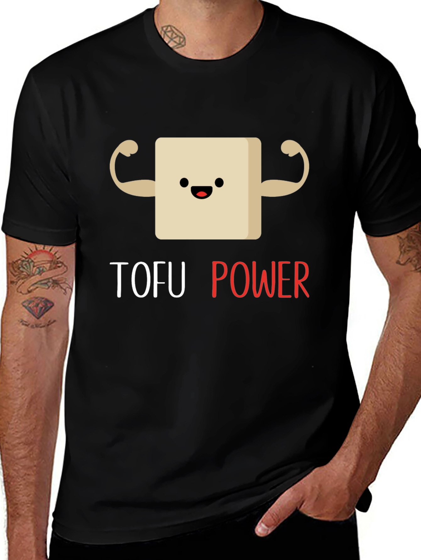 Tofu Power Black Graphic T-Shirt