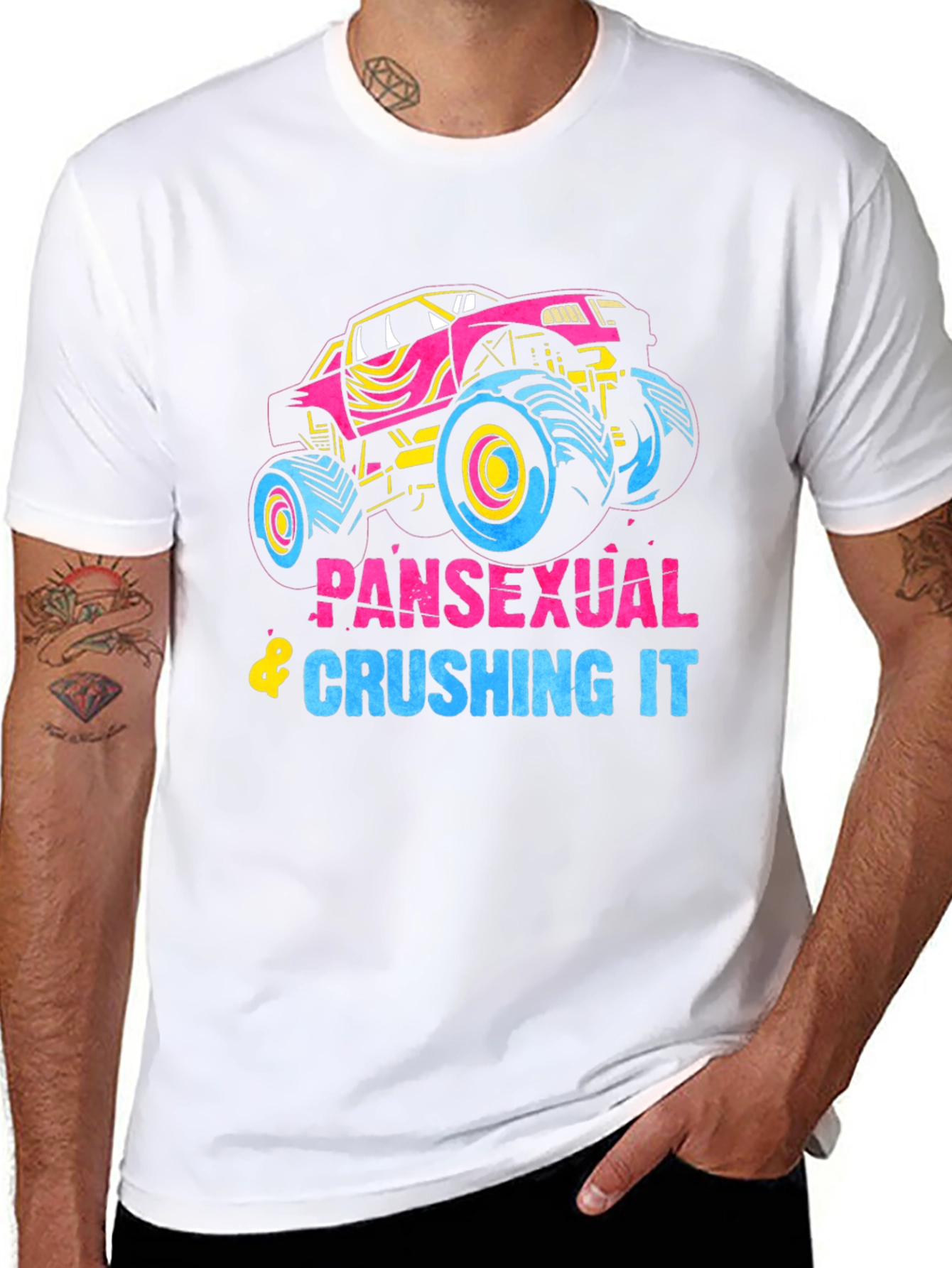 Pansexual Crushing It Monster Truck Graphic Tee