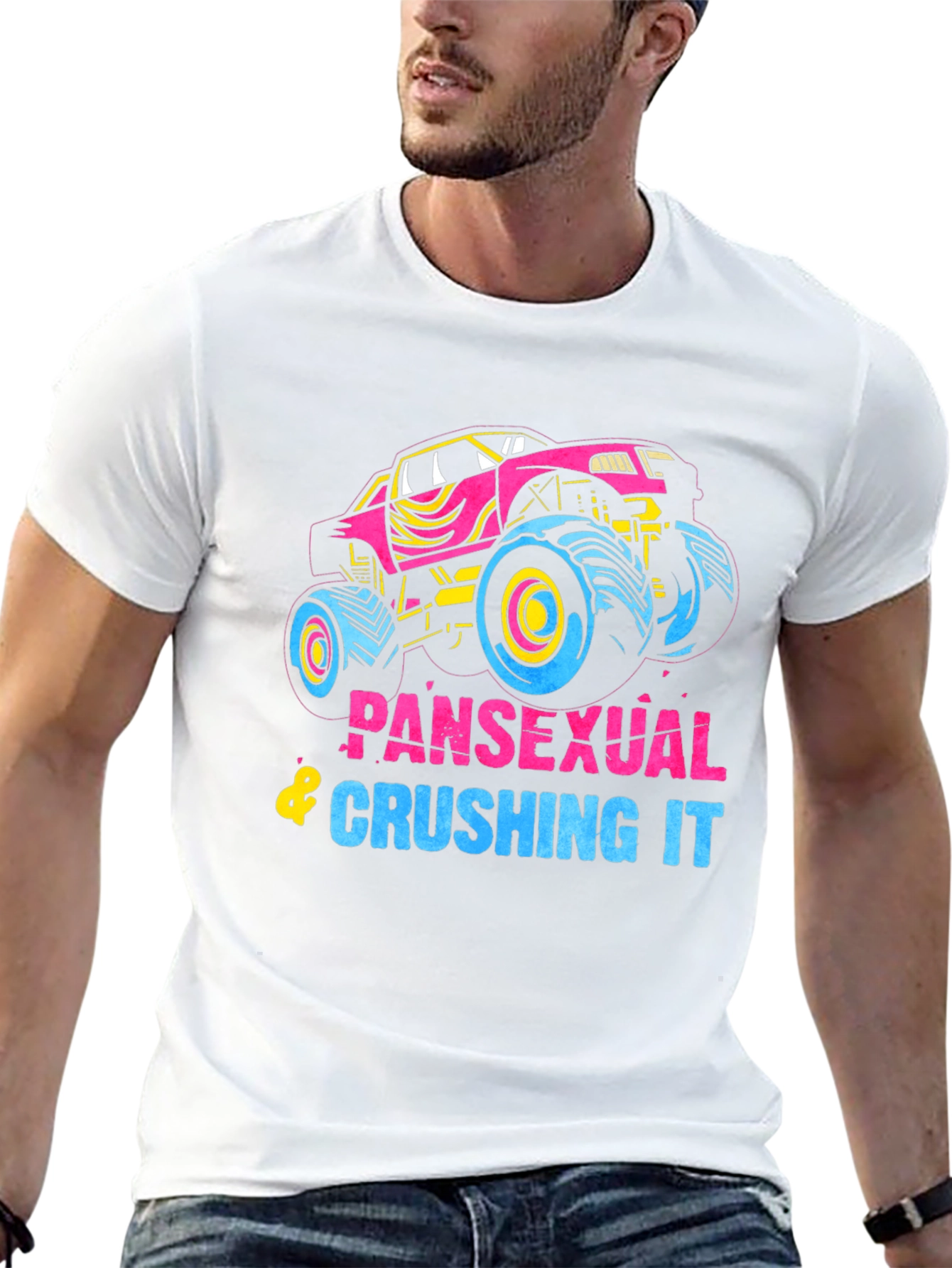 Pansexual Crushing It Monster Truck Graphic Tee
