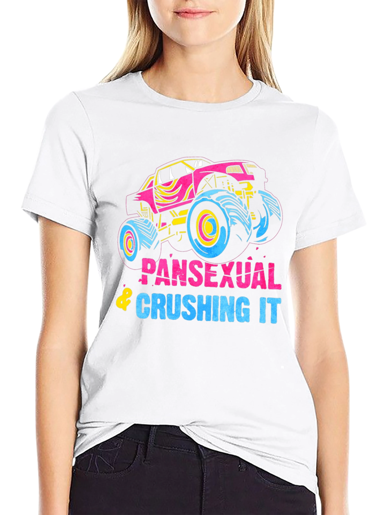 Pansexual Crushing It Monster Truck Graphic Tee
