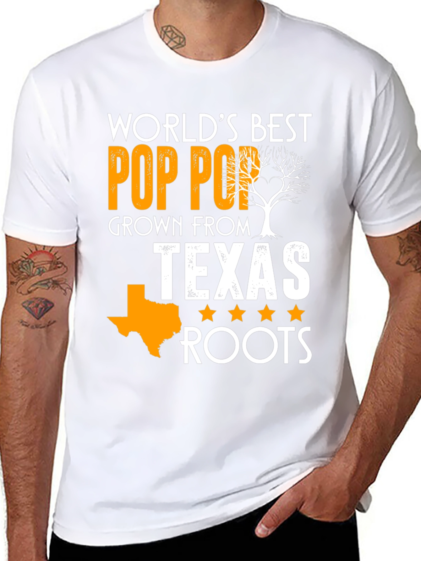 Worlds Best Pop Pop Texas Roots T-Shirt