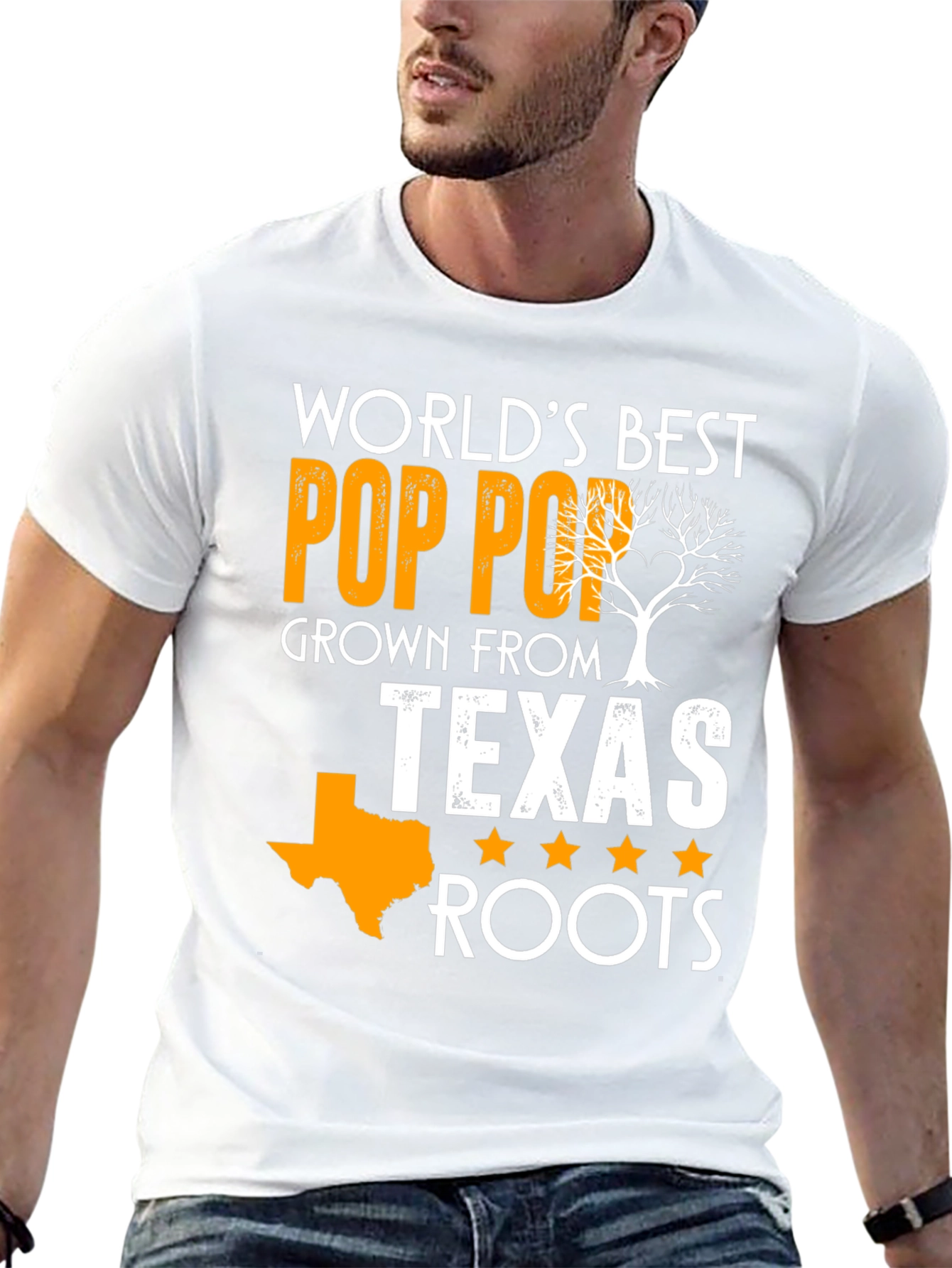 Worlds Best Pop Pop Texas Roots T-Shirt
