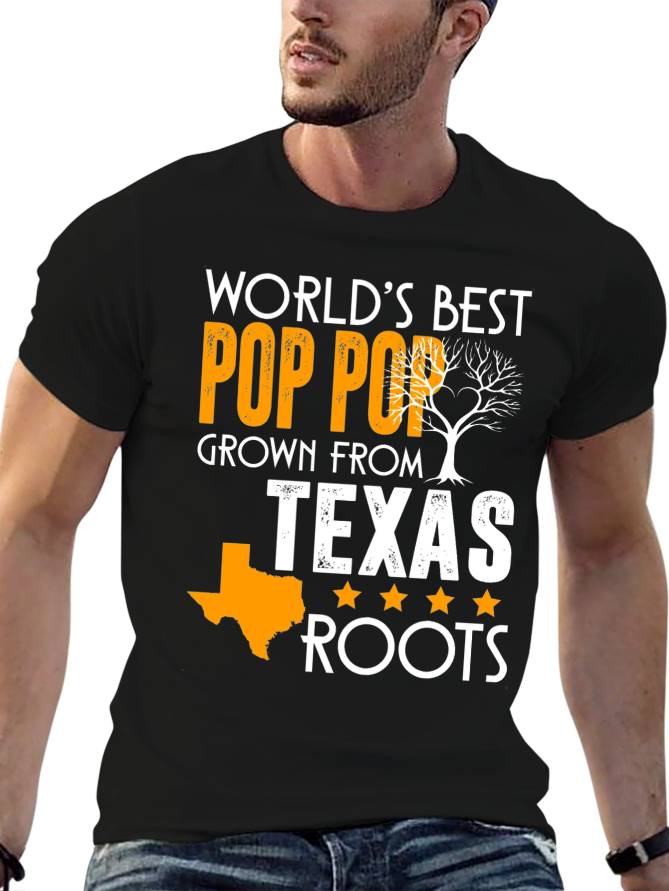 Worlds Best Pop Pop Texas Roots T-Shirt