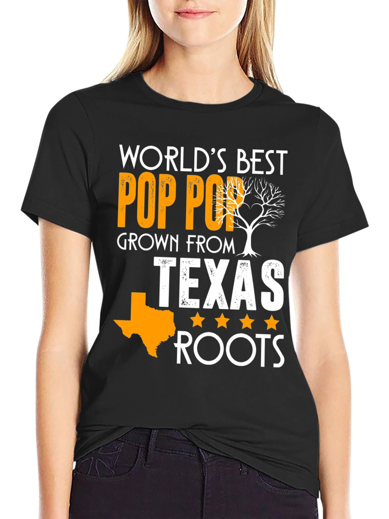Worlds Best Pop Pop Texas Roots T-Shirt