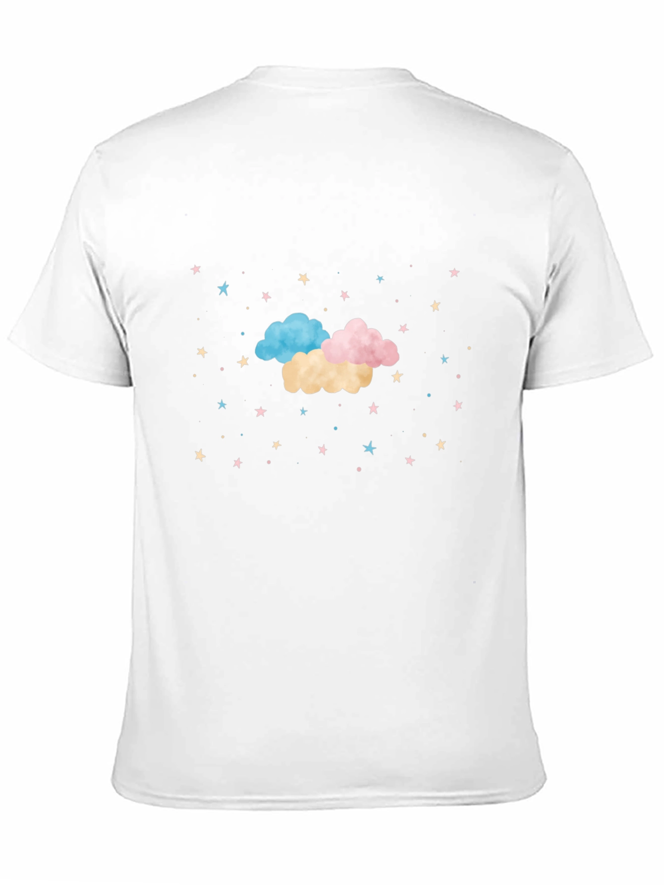 Dreamy Clouds & Stars Black T-Shirt