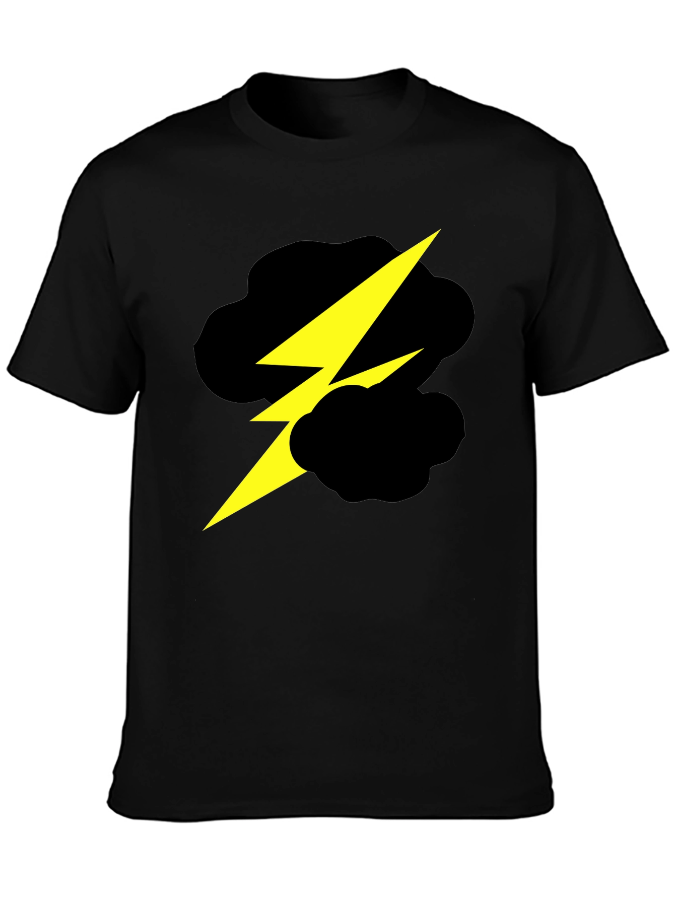 Lightning Bolt Cloud Graphic Black T-Shirt