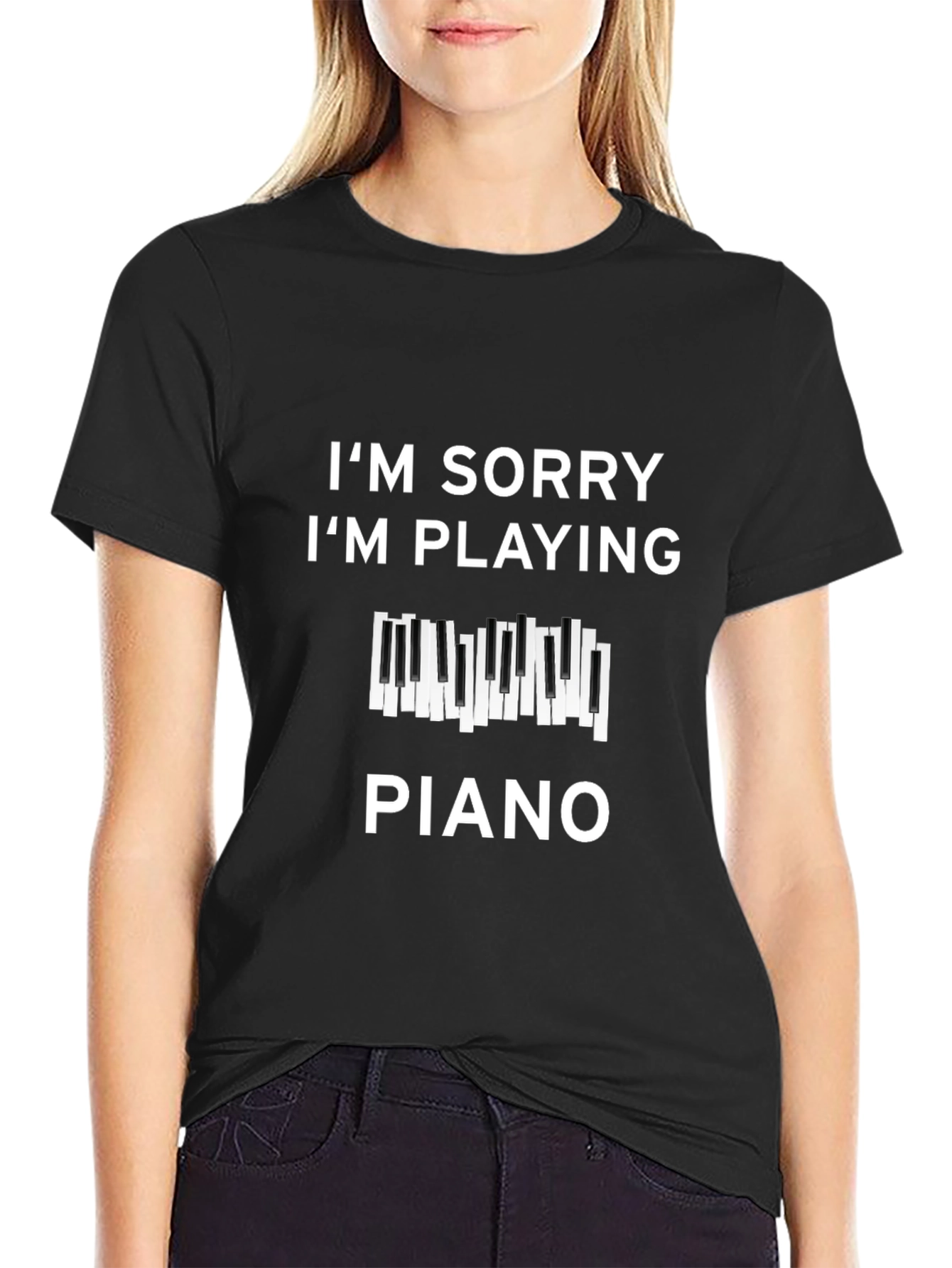 Im Sorry Im Playing Piano Graphic Tee