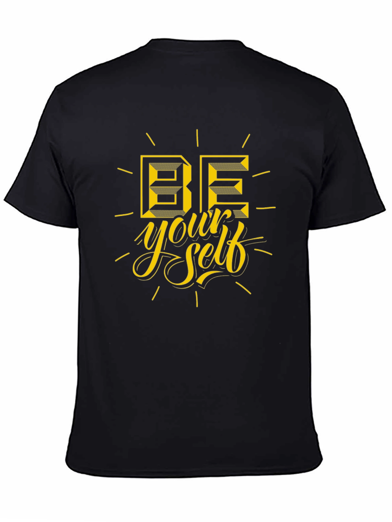 Be Yourself Graphic Tee - Stylish Black Cotton T-Shirt