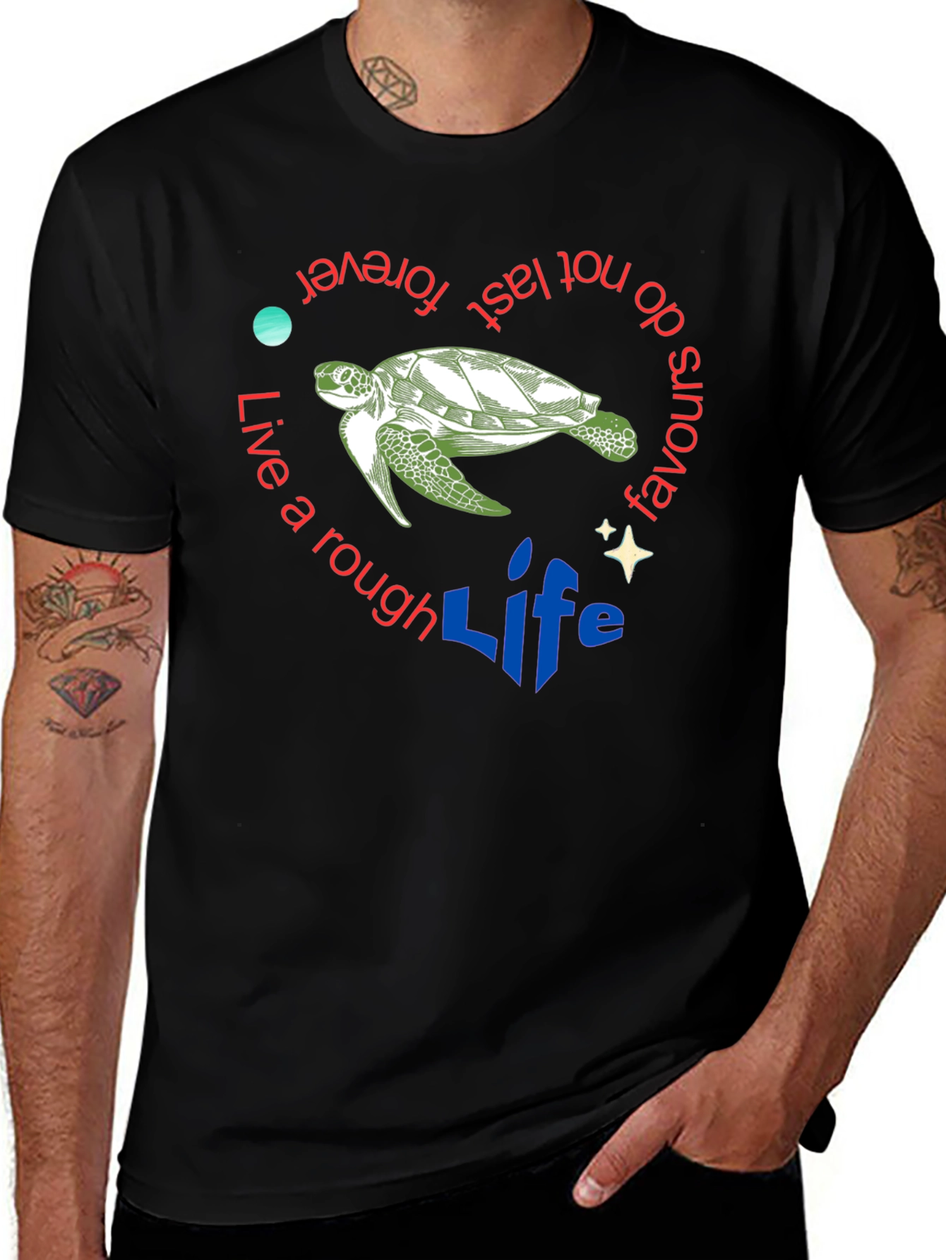 Live a Rough Life Turtle Graphic Tee