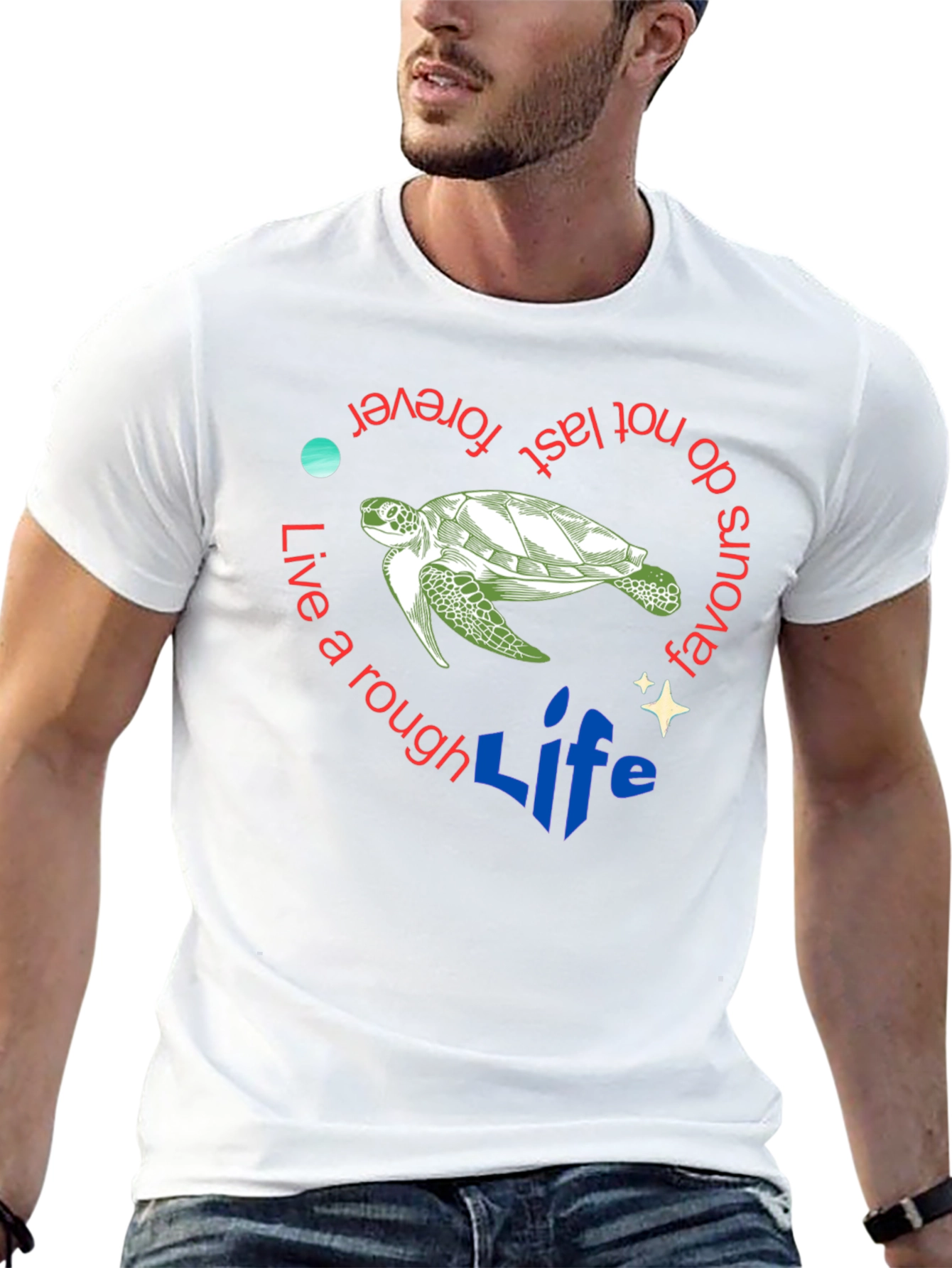 Live a Rough Life Turtle Graphic Tee