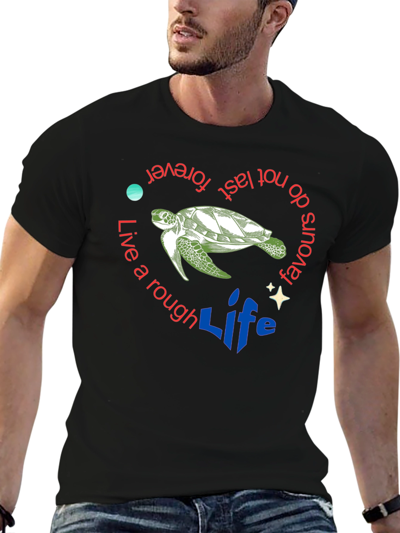 Live a Rough Life Turtle Graphic Tee
