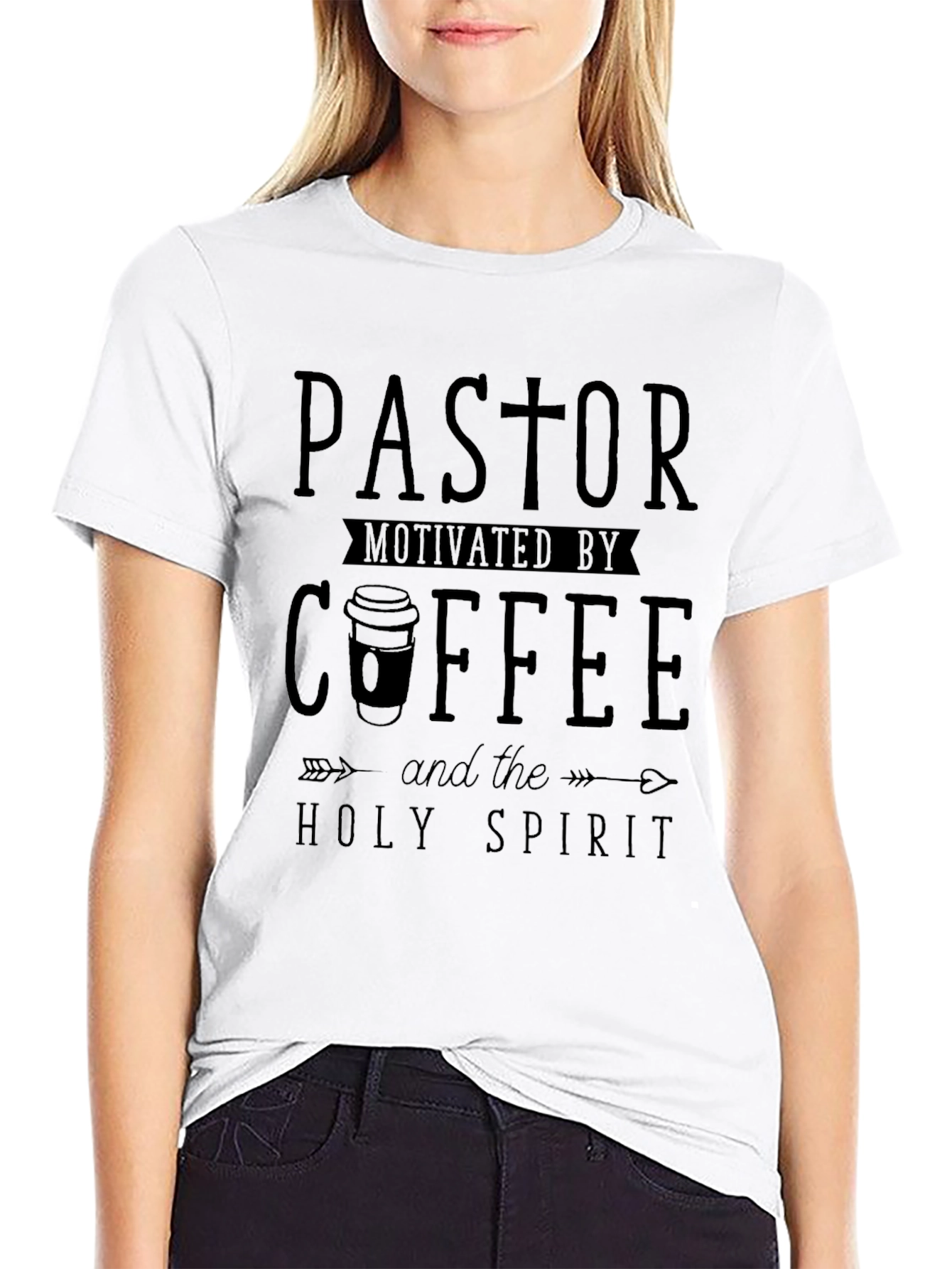 Pastor Motivated by Coffee and Holy Spirit T-Shirt
