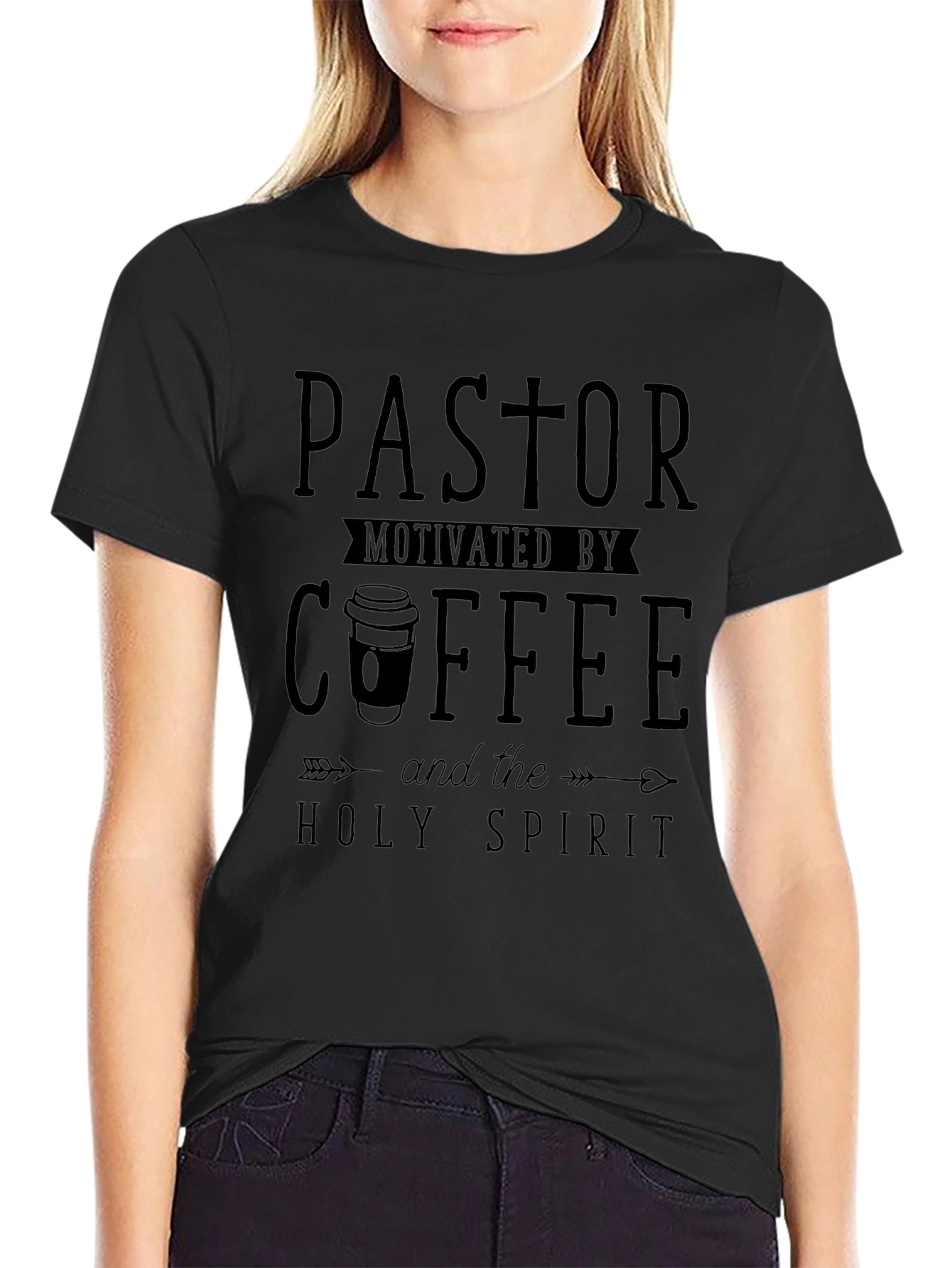 Pastor Motivated by Coffee and Holy Spirit T-Shirt