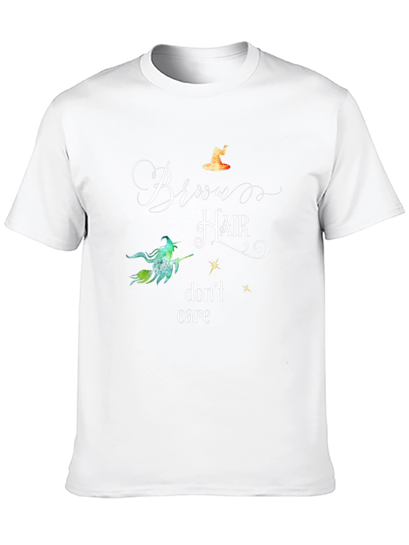 Witch Broom Hair Dont Care Halloween T-Shirt