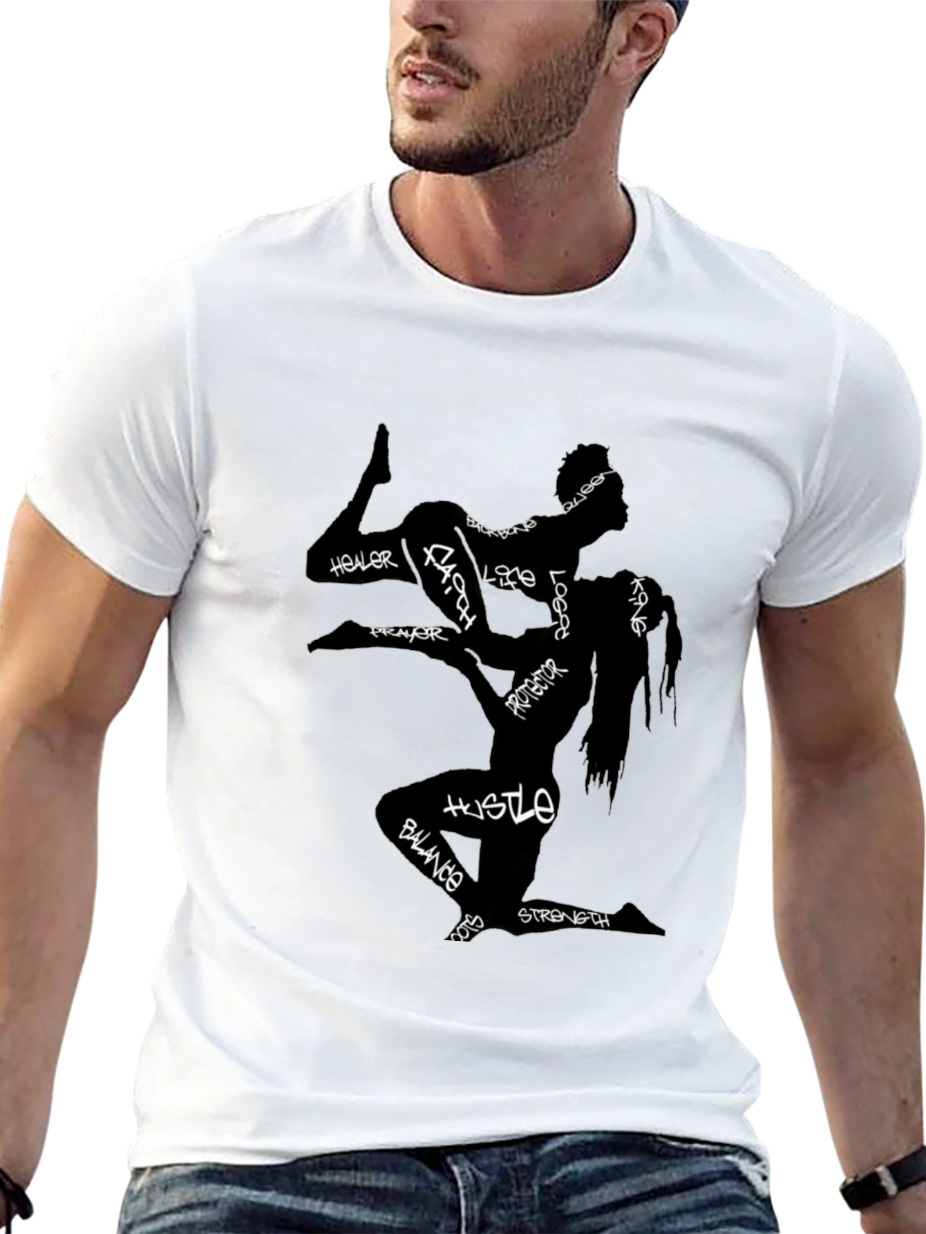 King & Queen Graphic Black T-Shirt