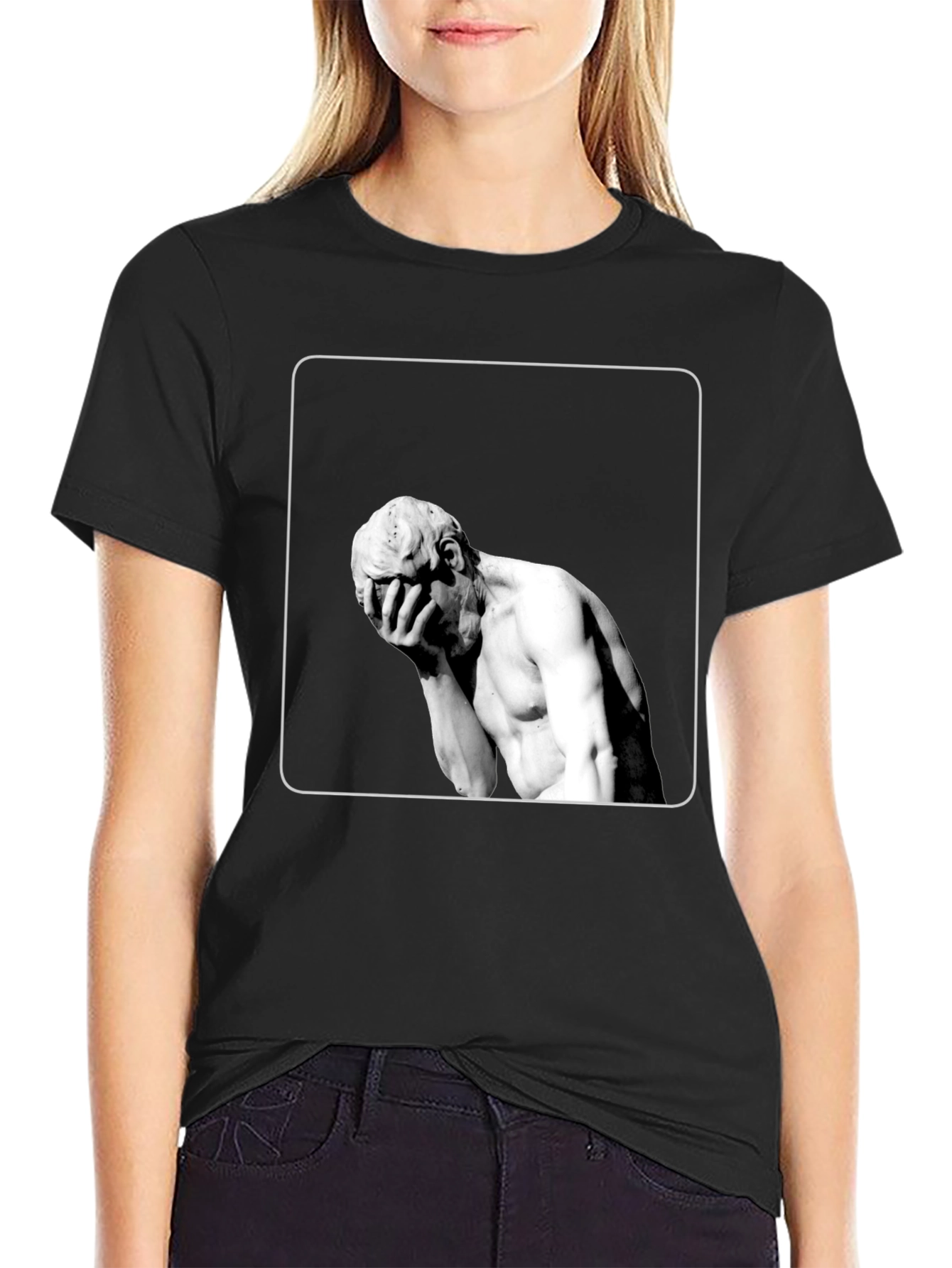 Statue Graphic Black T-Shirt