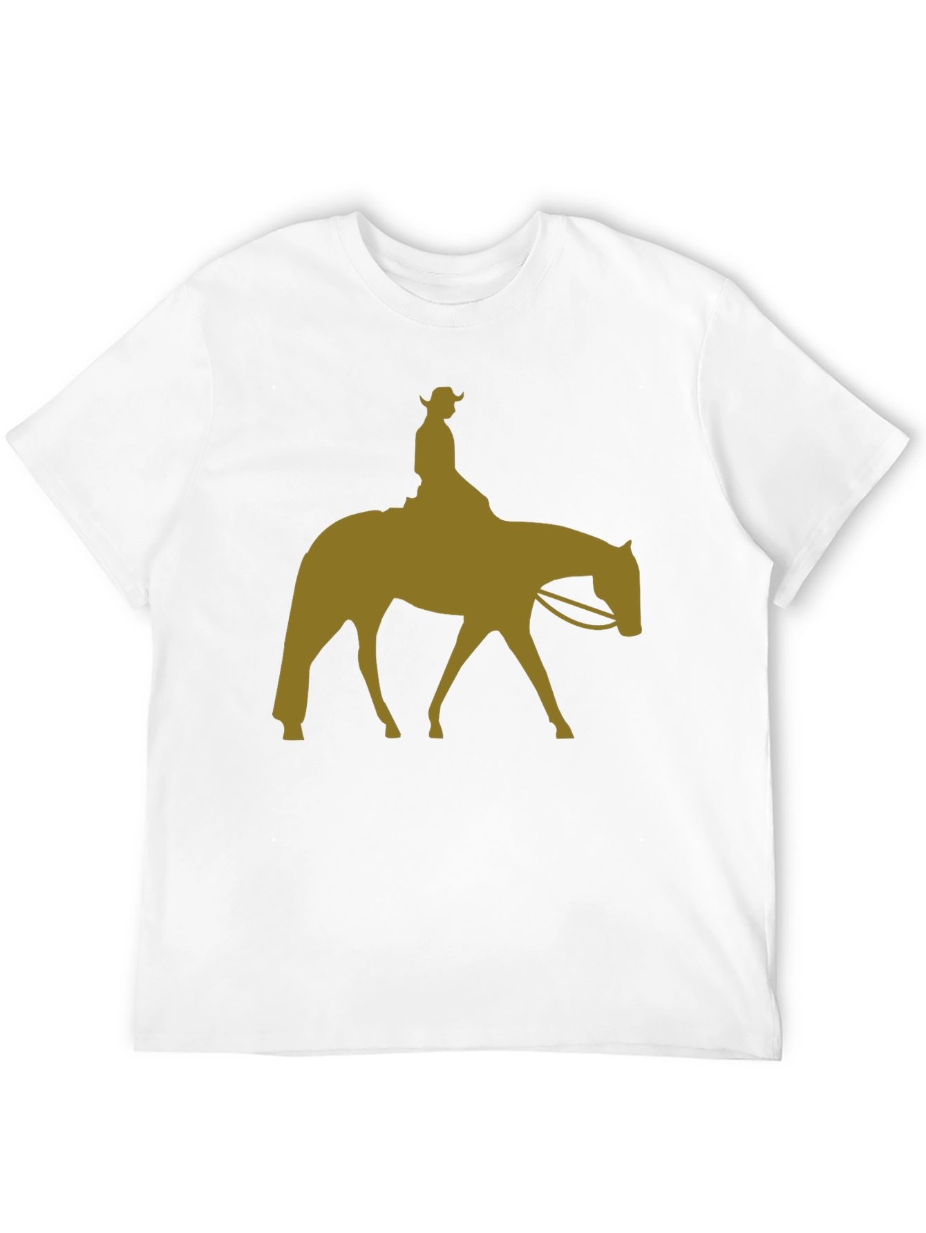 Cowboy Horse Silhouette Graphic Tee - Black Cotton