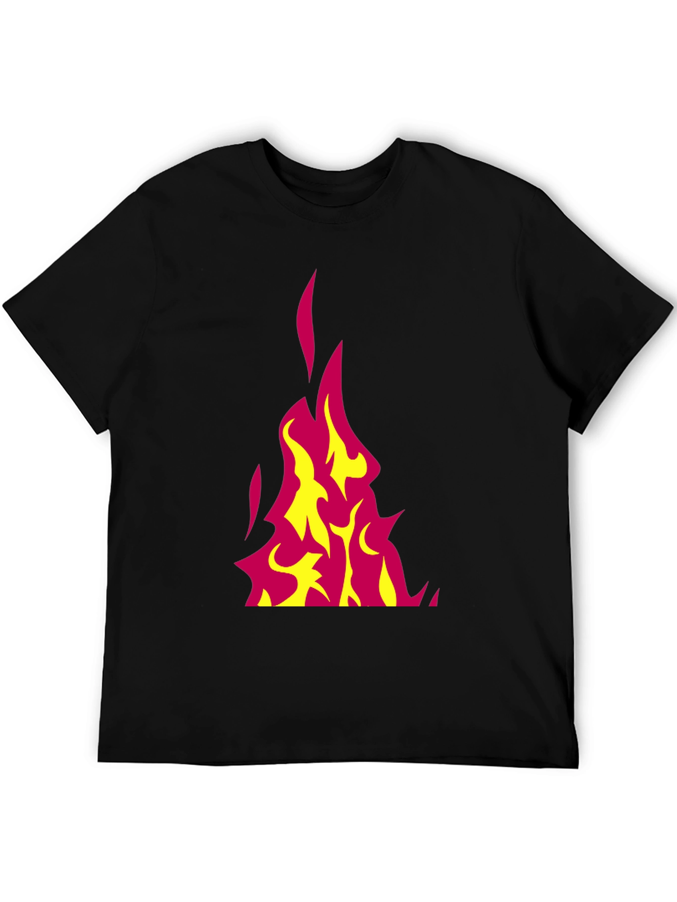 Flaming Hot Graphic Tee - Black Cotton T-Shirt