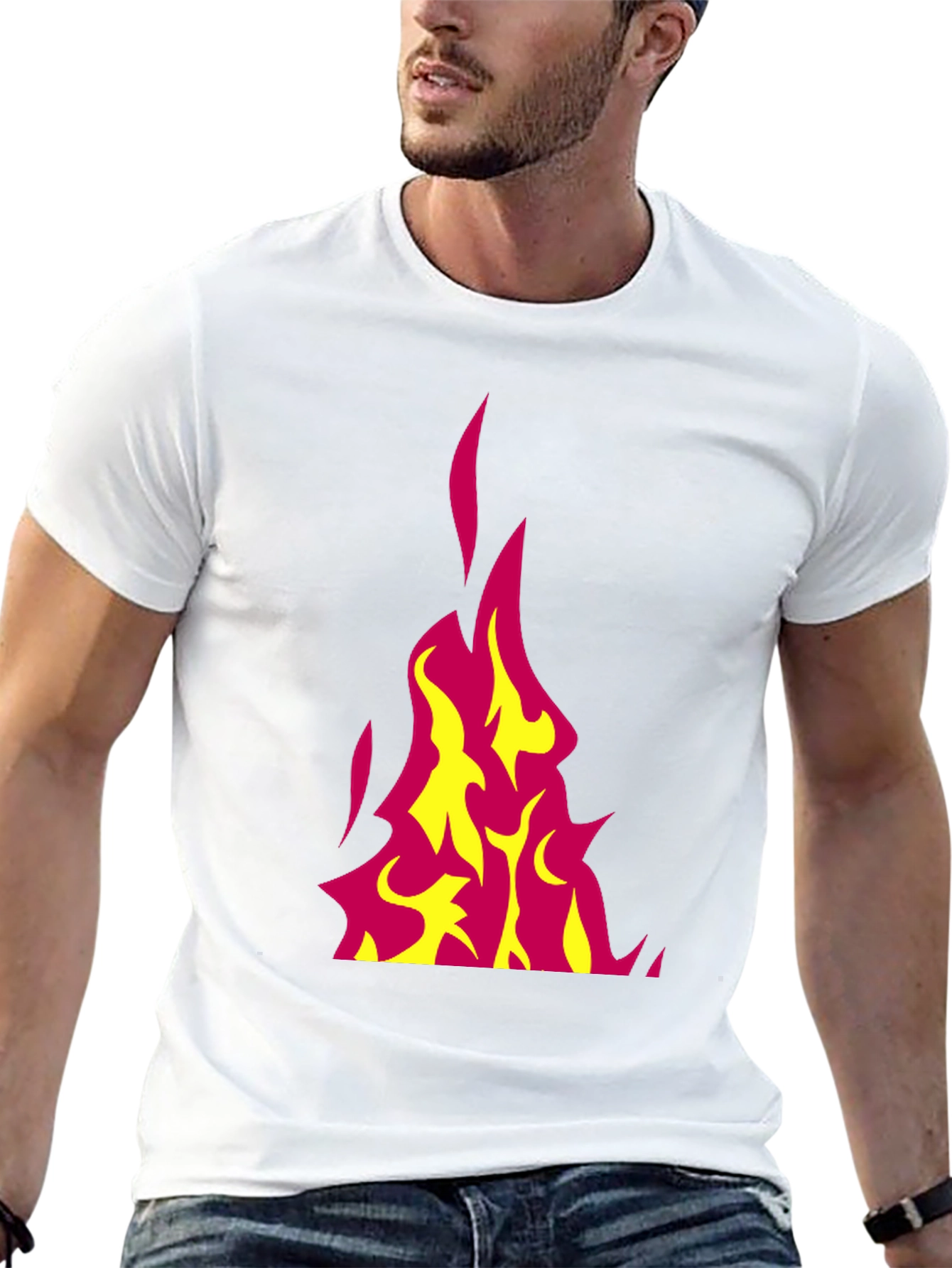 Flaming Hot Graphic Tee - Black Cotton T-Shirt