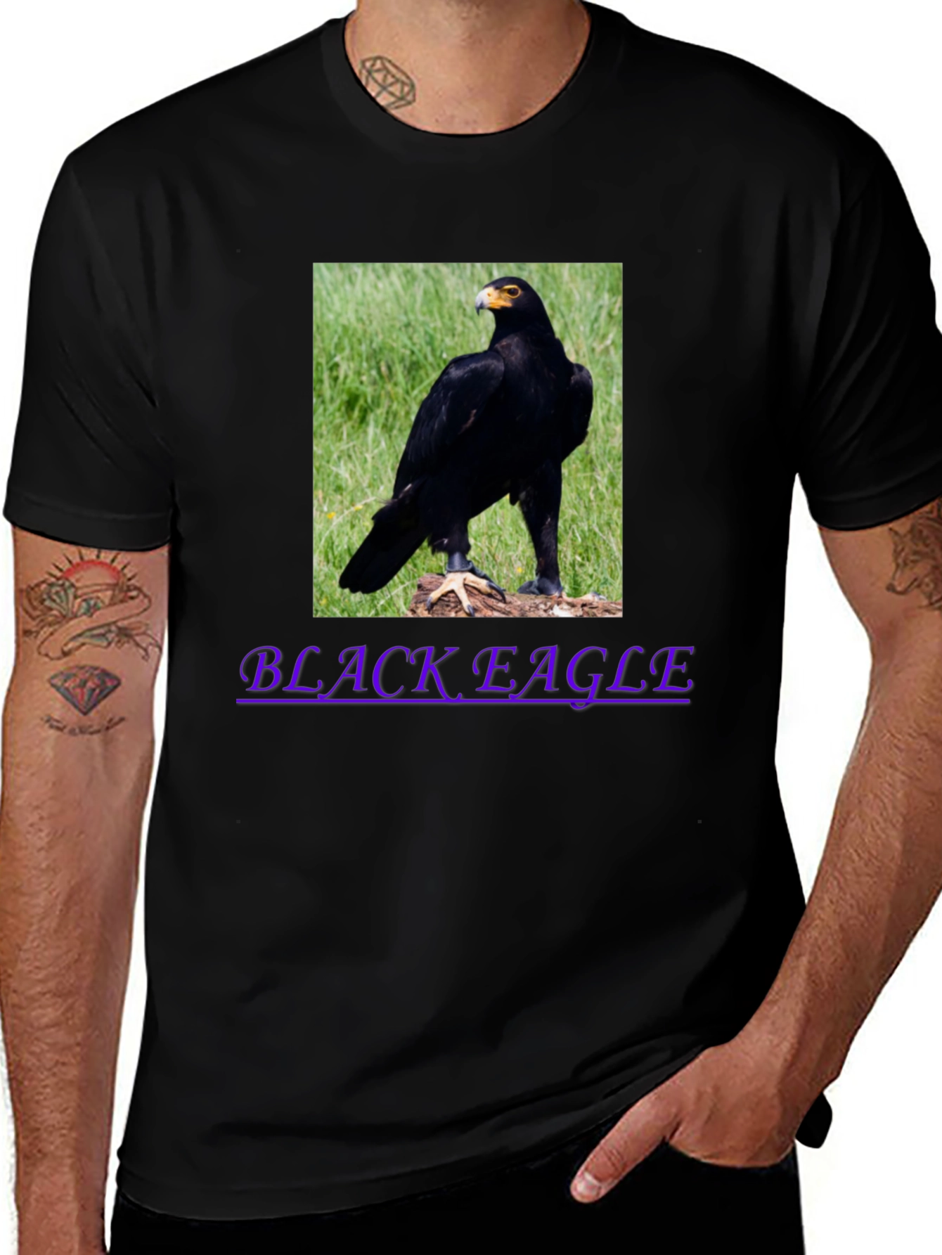 Black Eagle Graphic Tee - Mens Casual T-Shirt