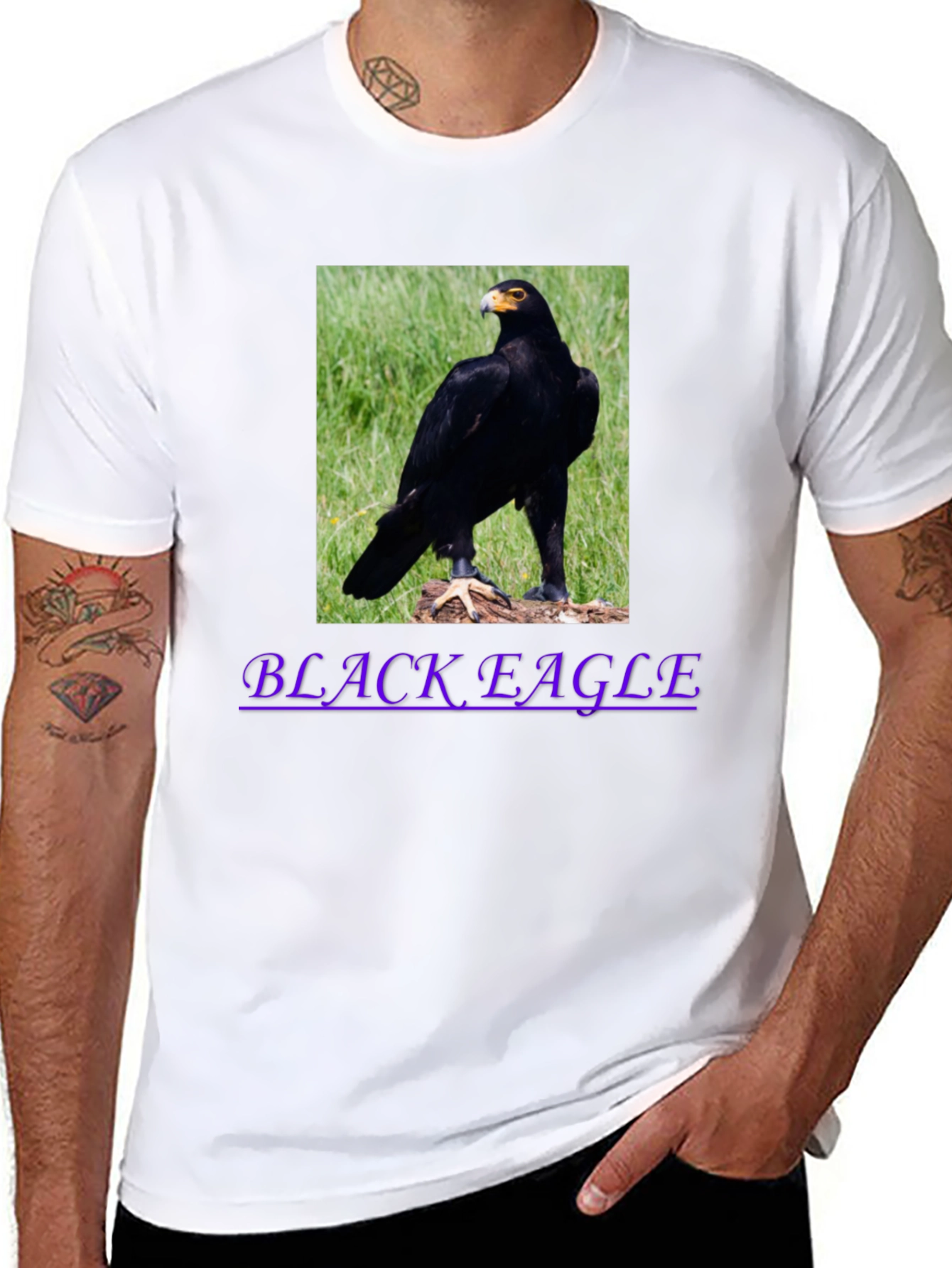 Black Eagle Graphic Tee - Mens Casual T-Shirt