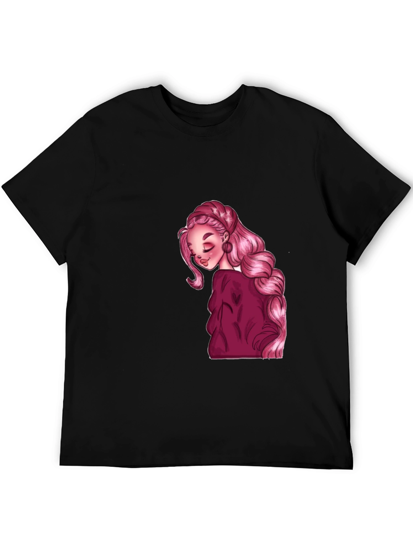 Pink Haired Girl Graphic Tee
