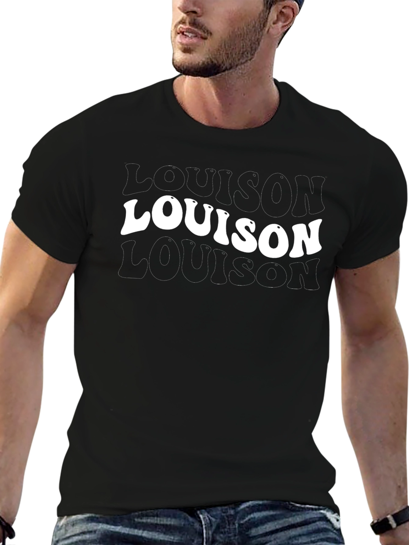 Trendy Louison Graphic Black T-Shirt