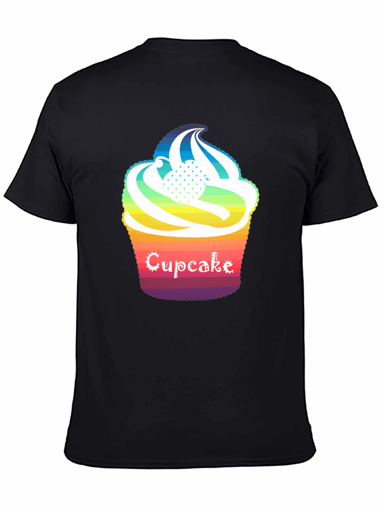 Rainbow Cupcake Graphic T-Shirt - Unique Design