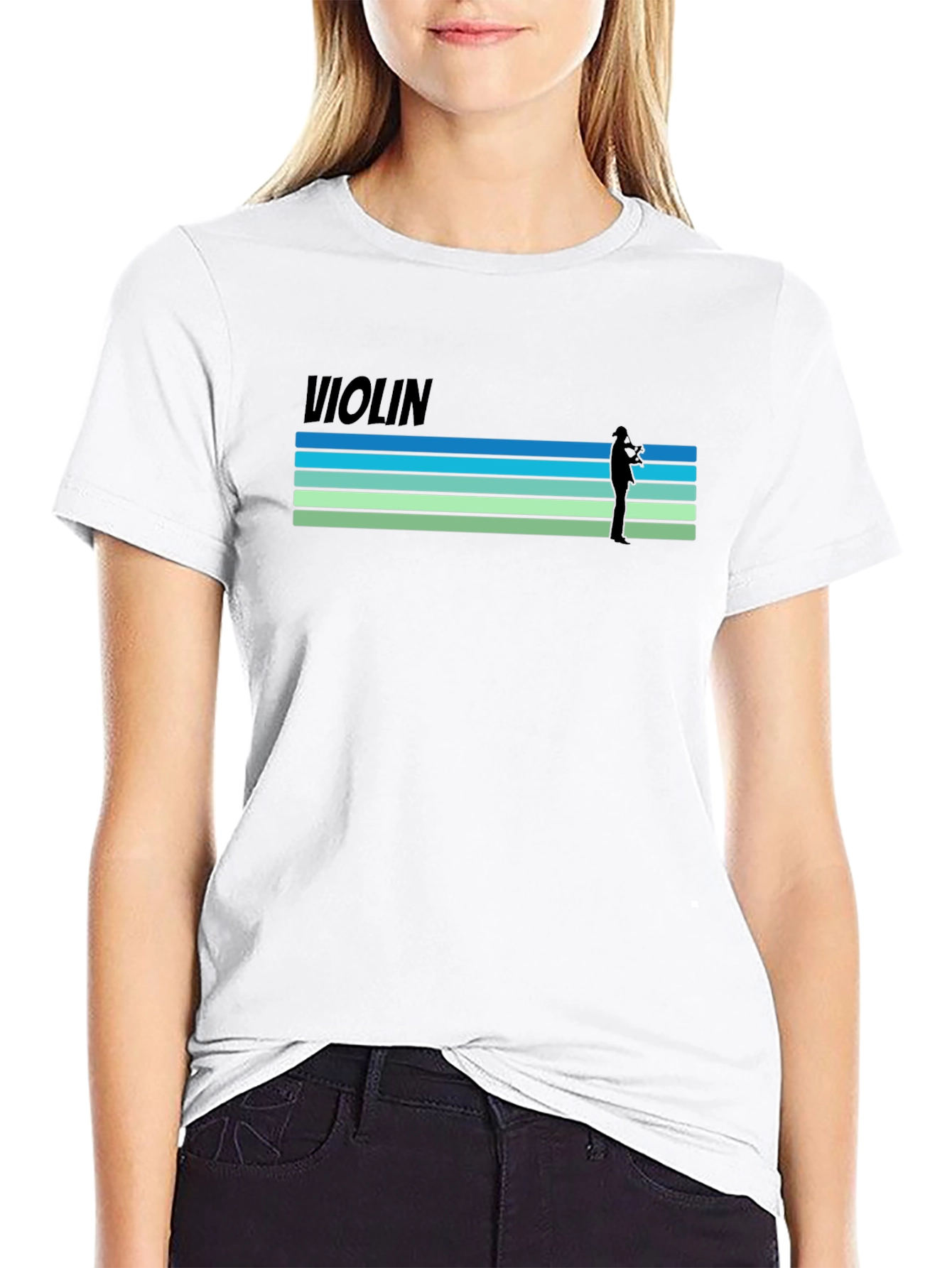 Violin Player Graphic T-Shirt - Retro Style Tee