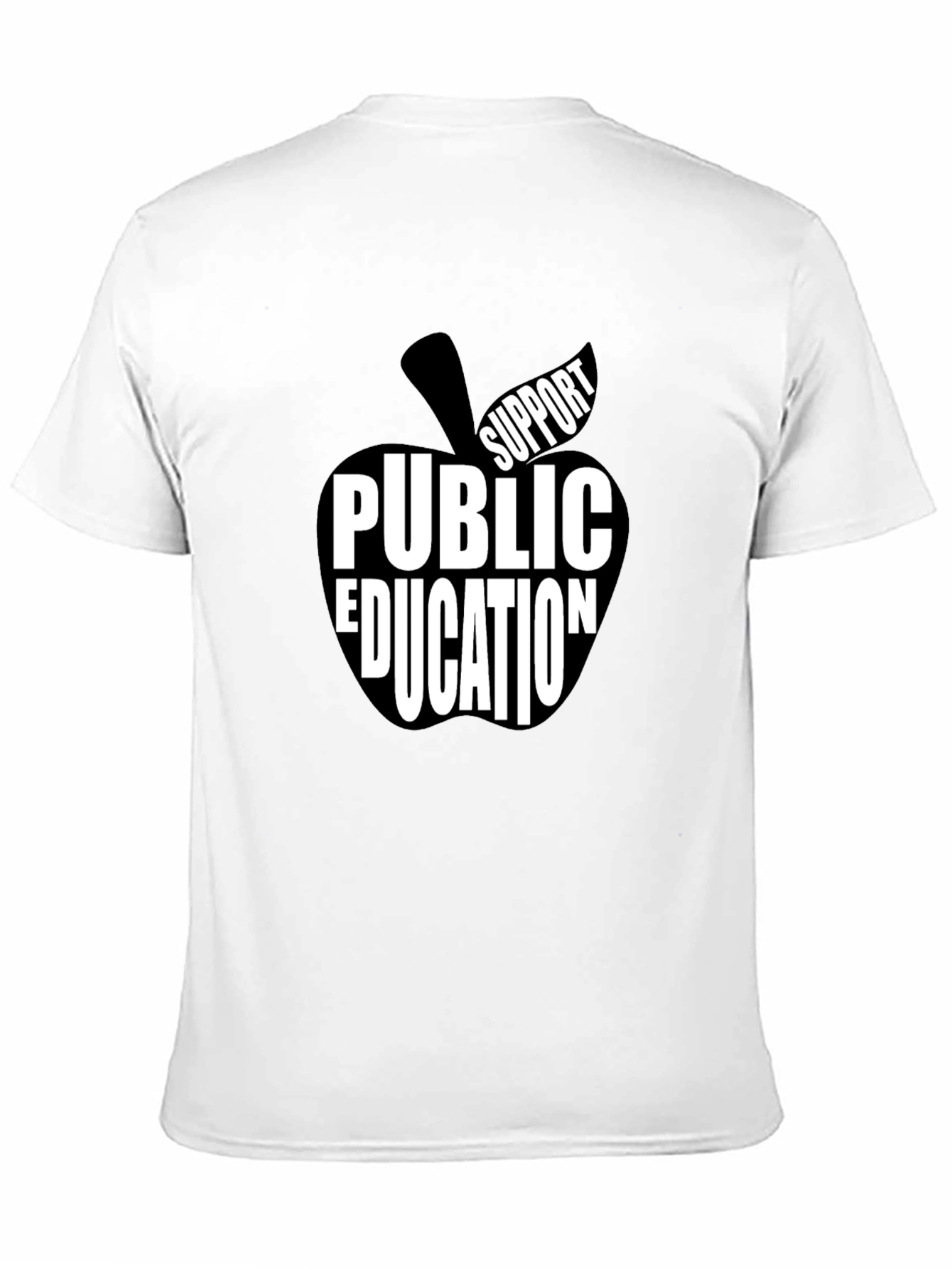 Support Public Education Black T-Shirt Apple Design