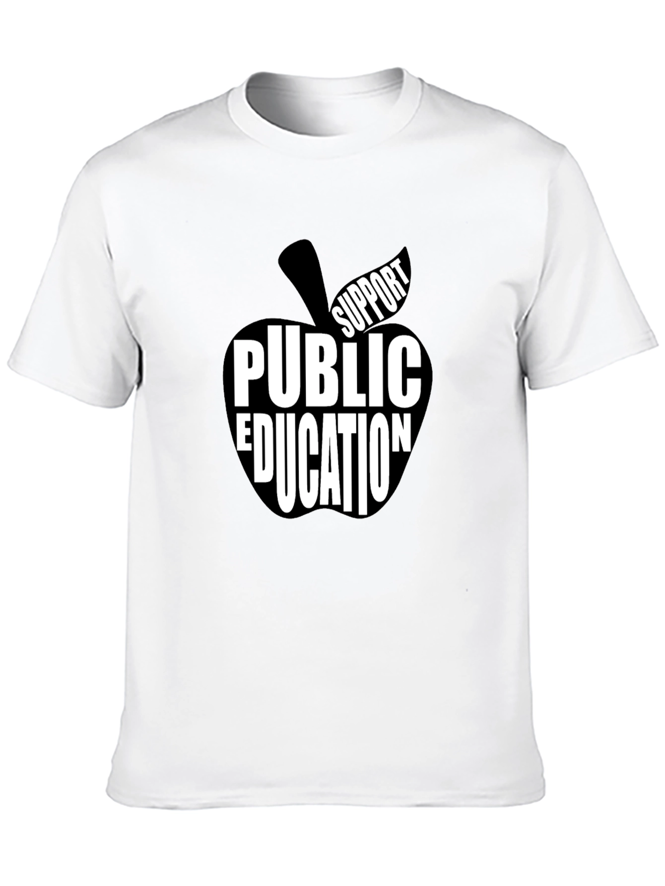 Support Public Education Black T-Shirt Apple Design
