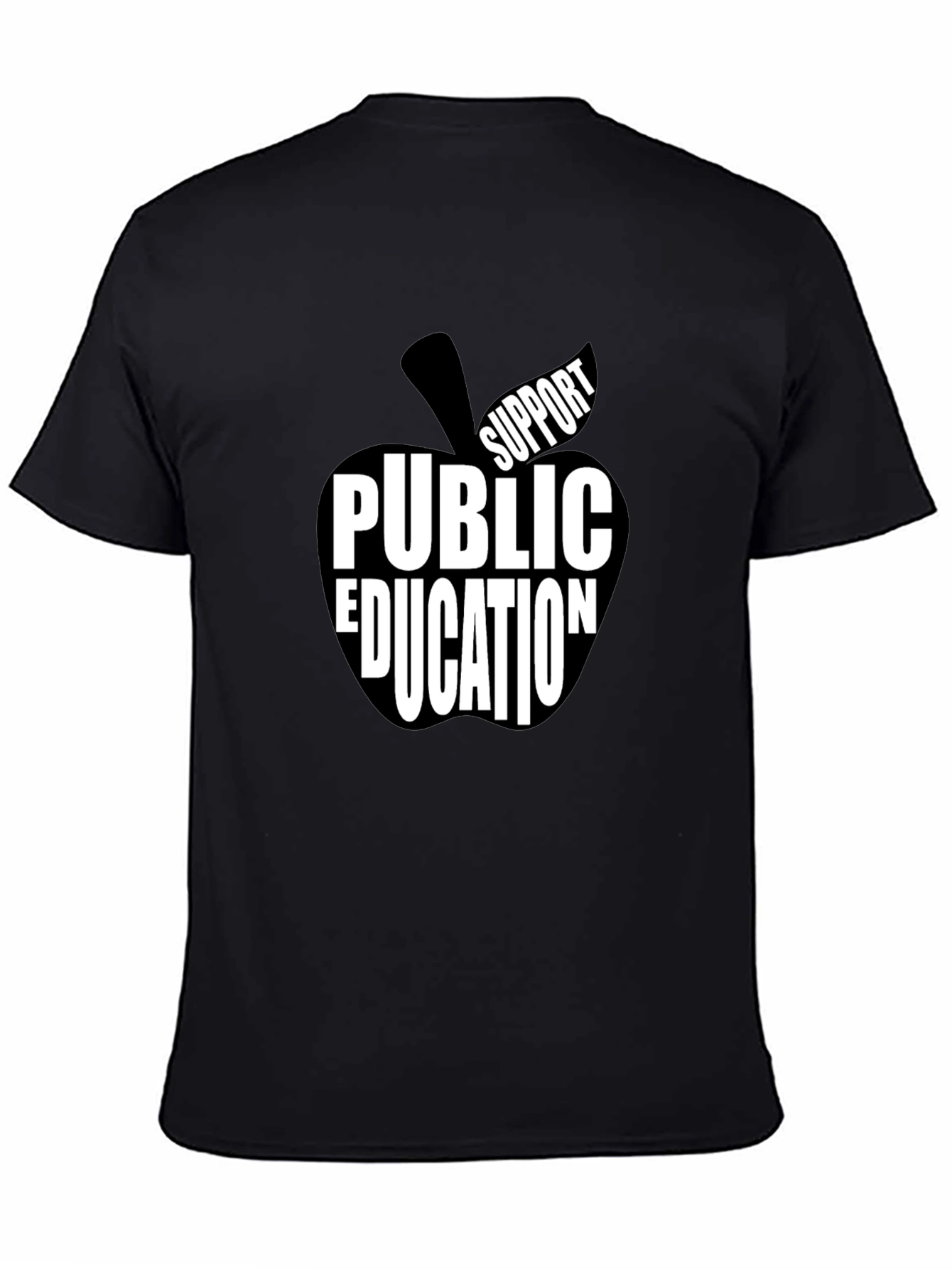 Support Public Education Black T-Shirt Apple Design