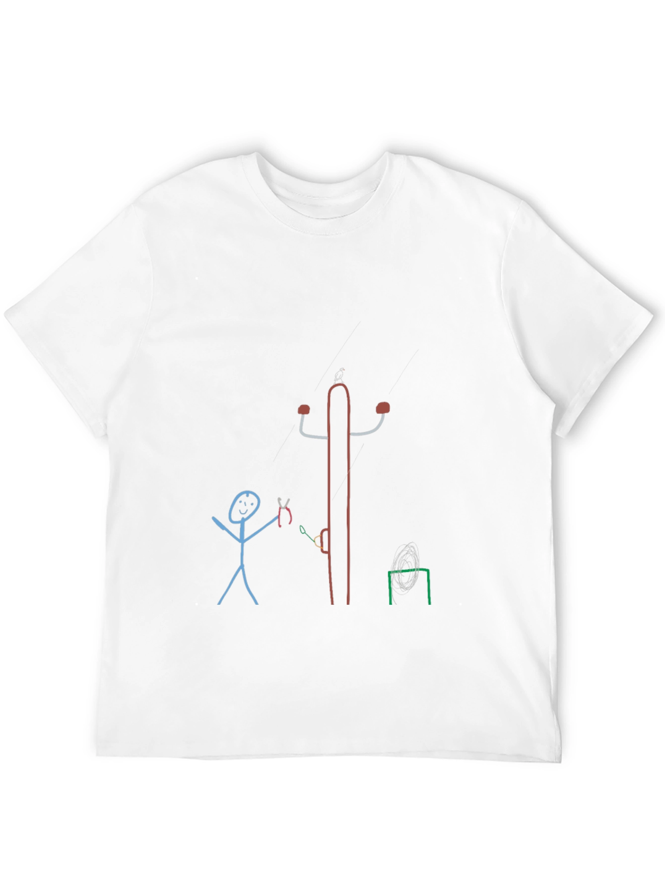 Novelty Stick Figure Design T-Shirt