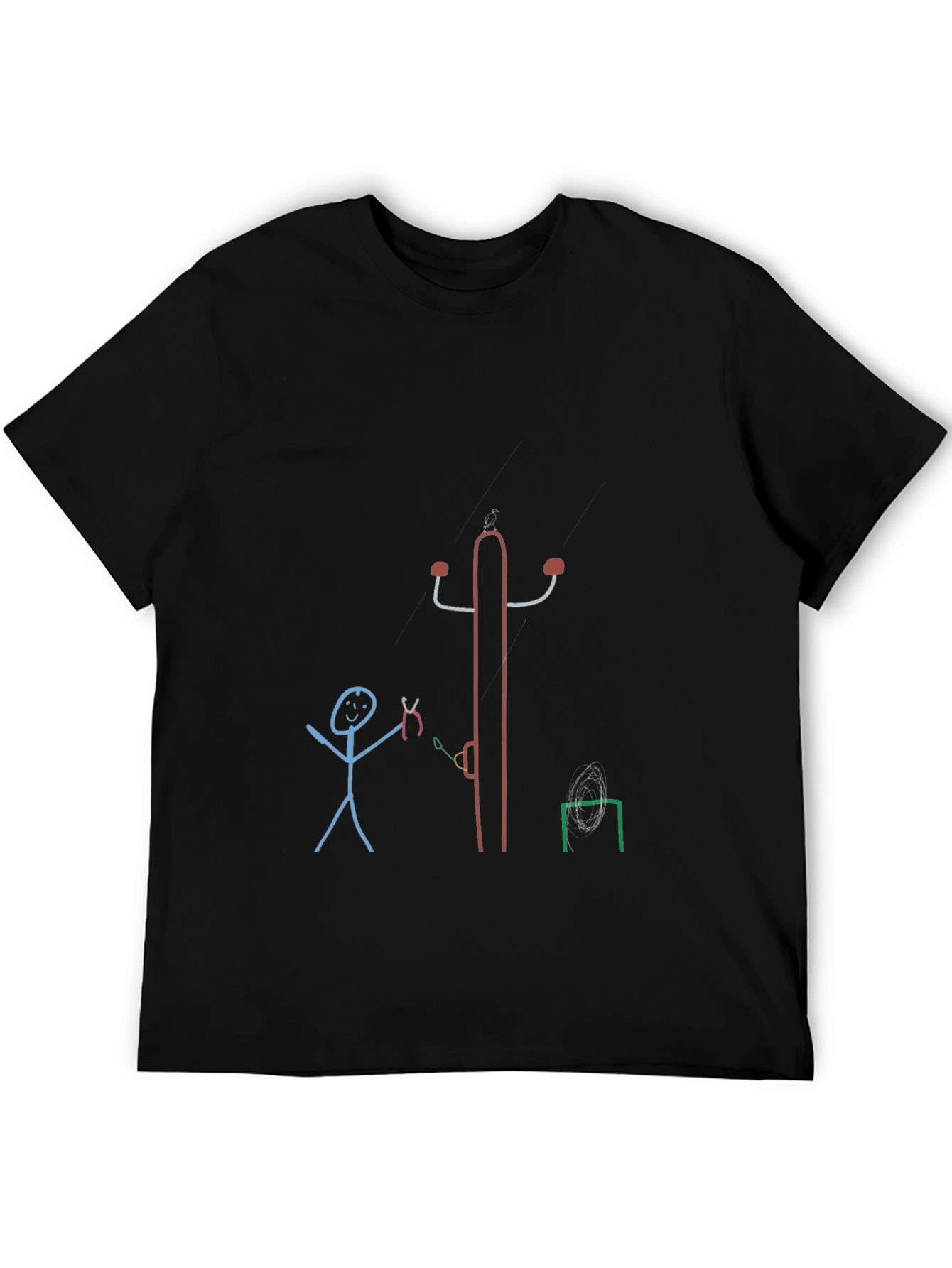 Novelty Stick Figure Design T-Shirt