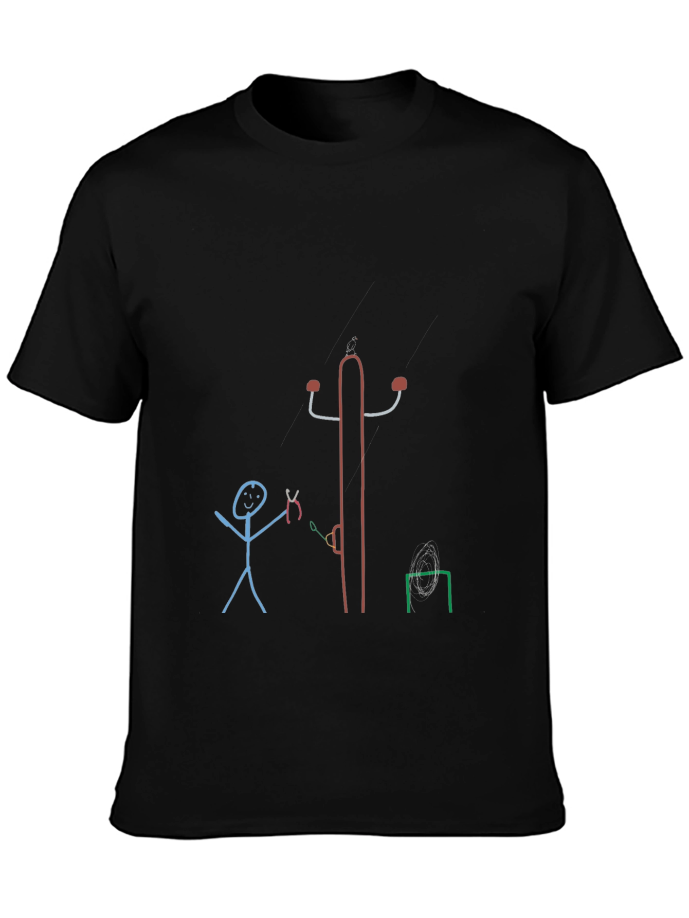 Novelty Stick Figure Design T-Shirt