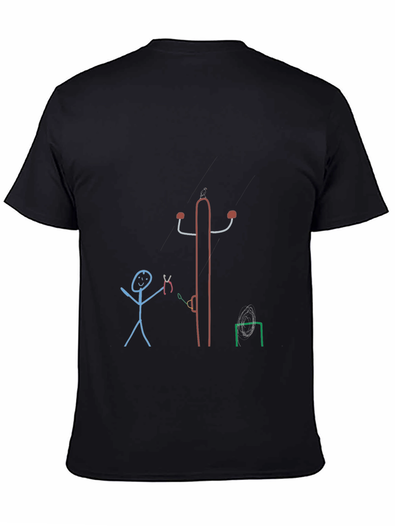 Novelty Stick Figure Design T-Shirt