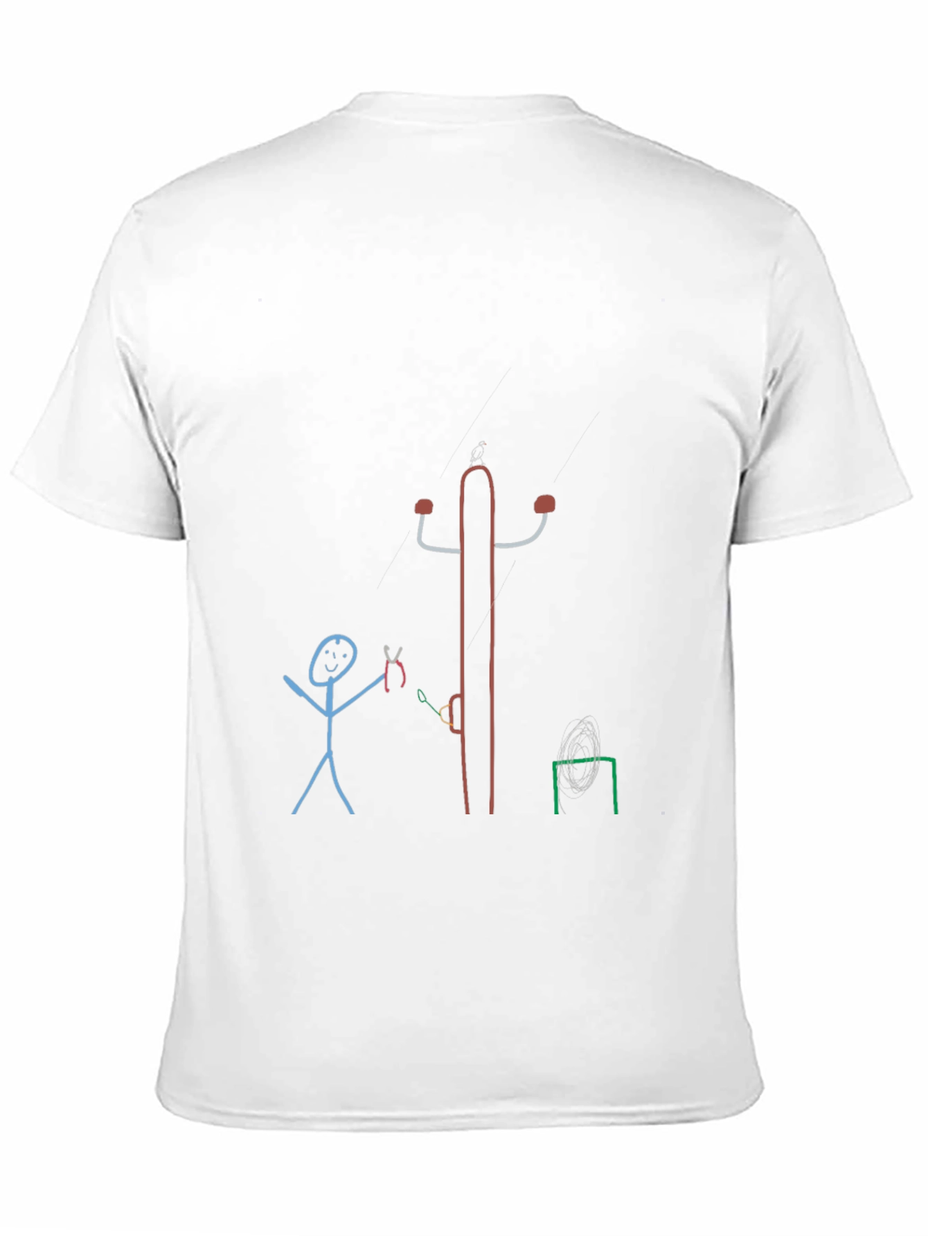 Novelty Stick Figure Design T-Shirt