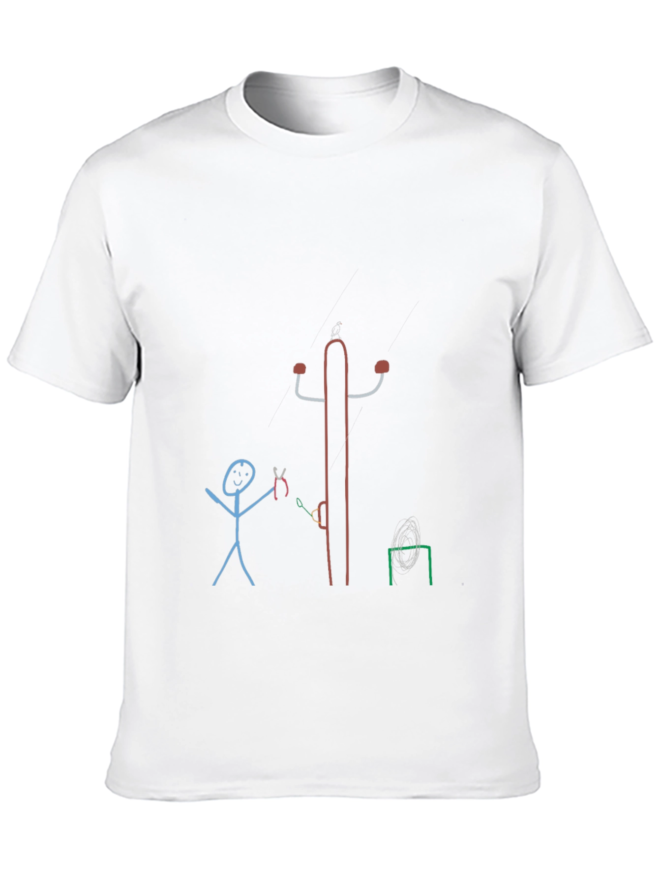 Novelty Stick Figure Design T-Shirt