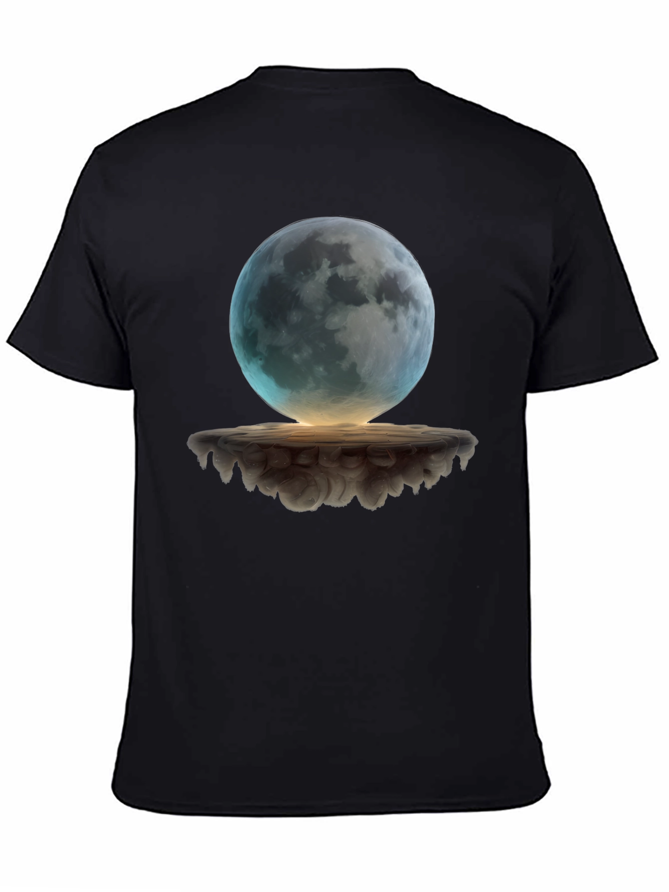 Mystic Moon Graphic Tee - Black Cotton Blend Shirt