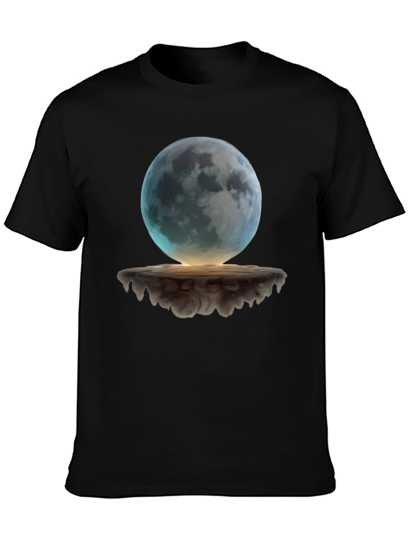 Mystic Moon Graphic Tee - Black Cotton Blend Shirt