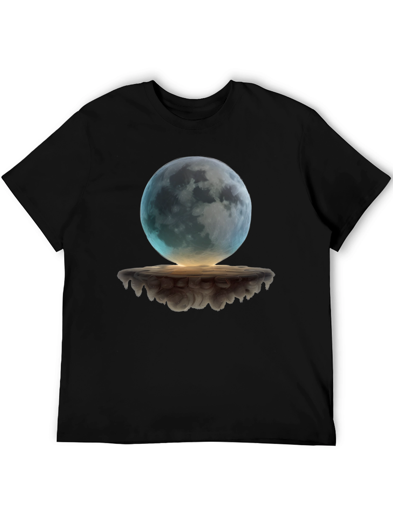 Mystic Moon Graphic Tee - Black Cotton Blend Shirt