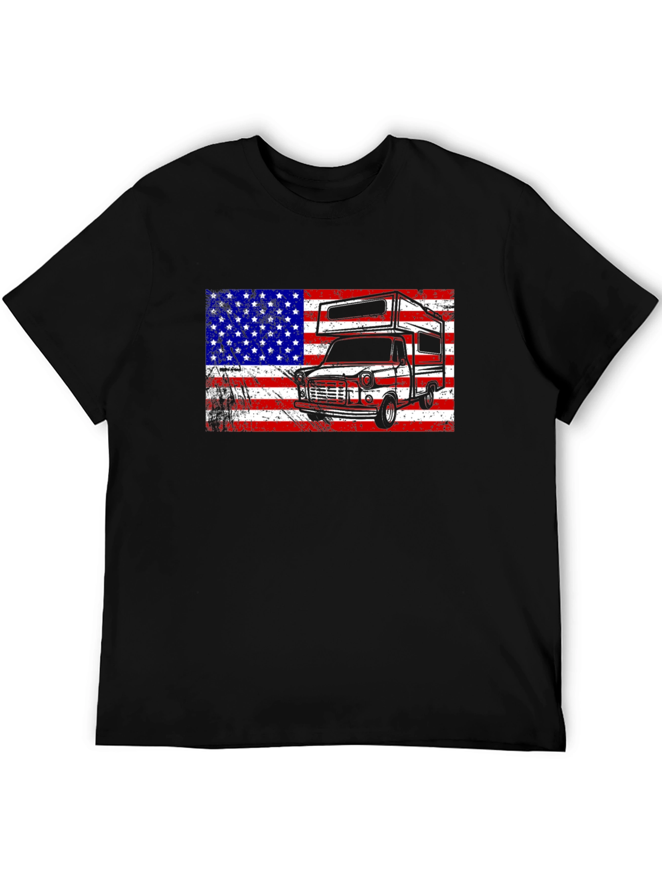 Retro RV American Flag Graphic T-Shirt